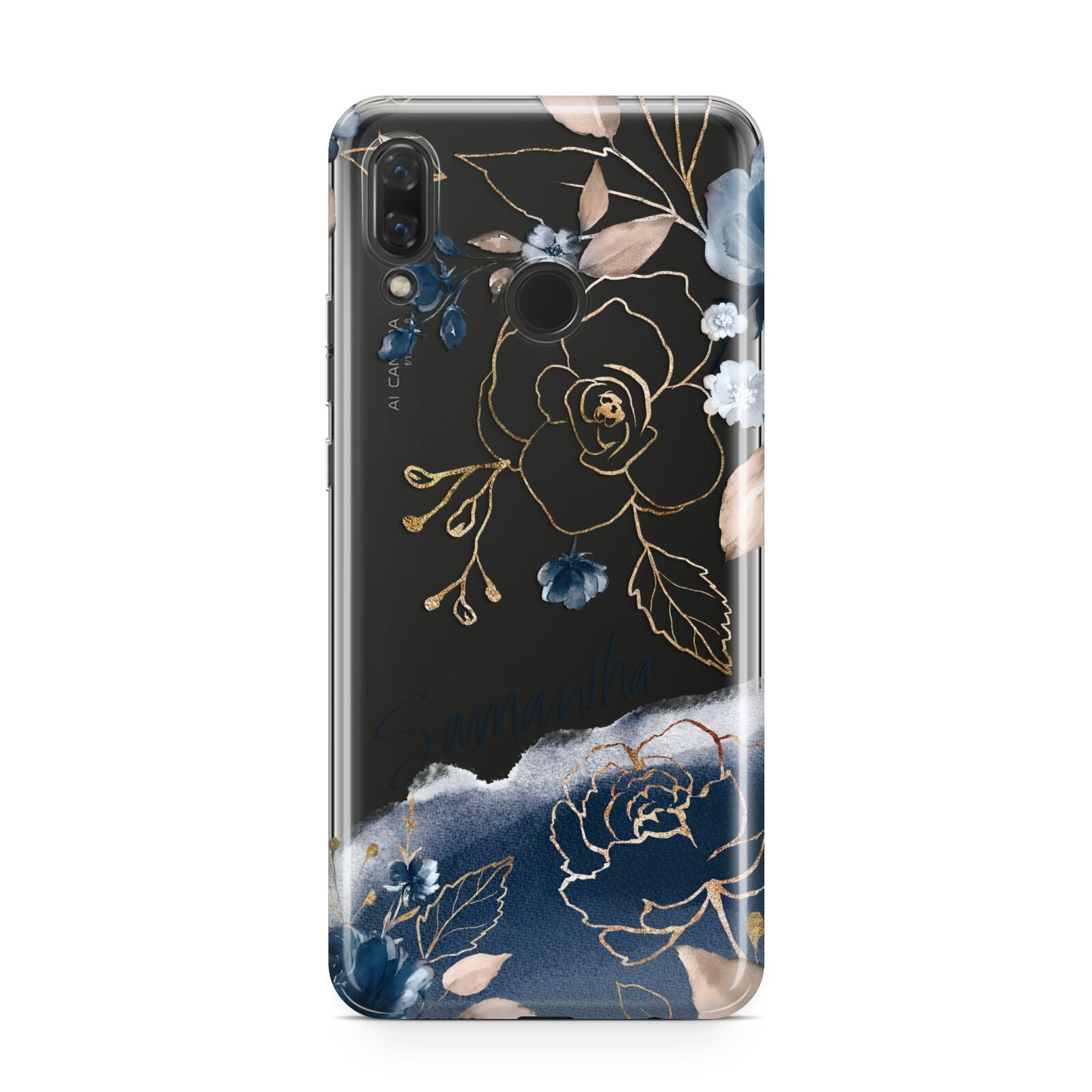 Personalised Gold Peonies Huawei Nova 3 Phone Case