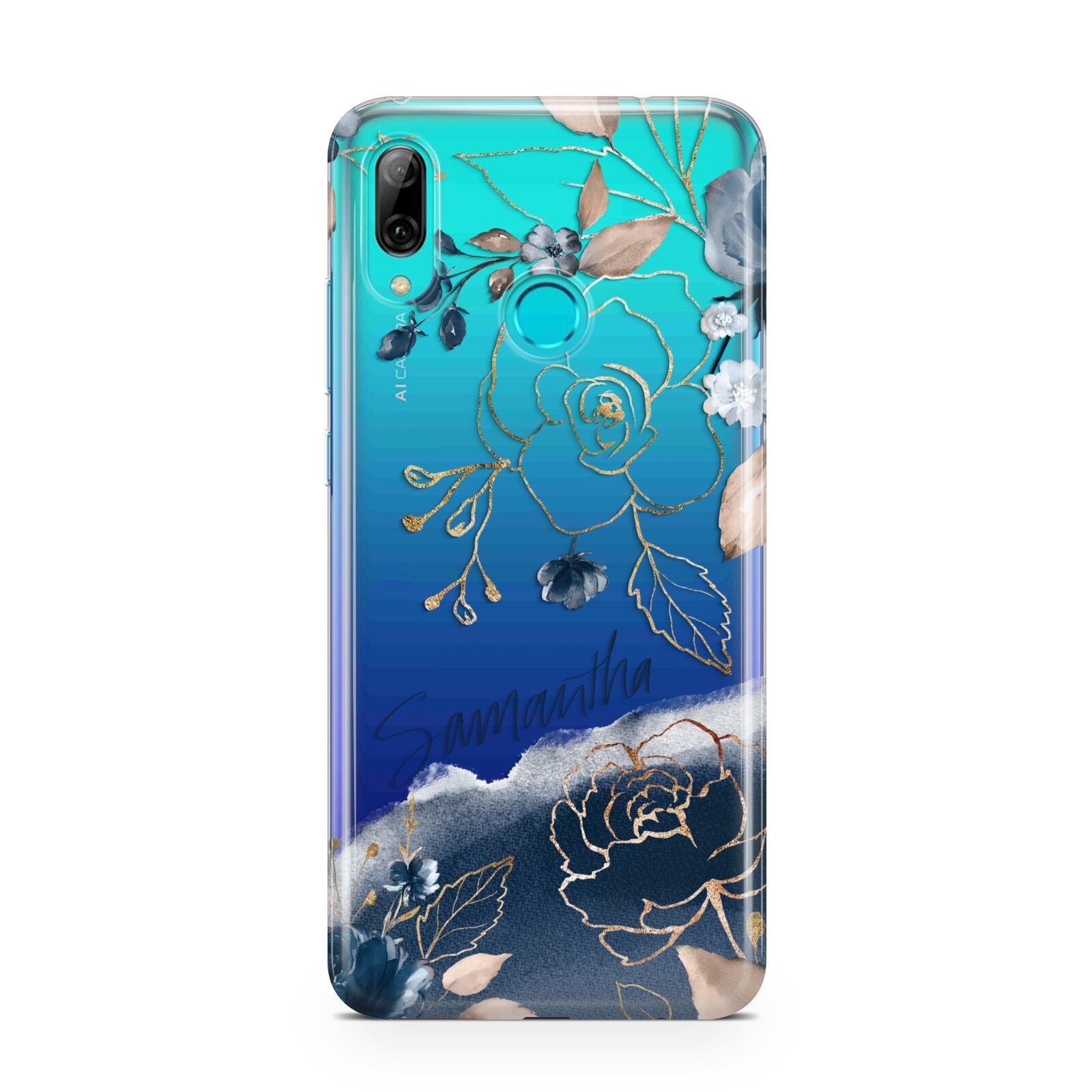 Personalised Gold Peonies Huawei P Smart 2019 Case