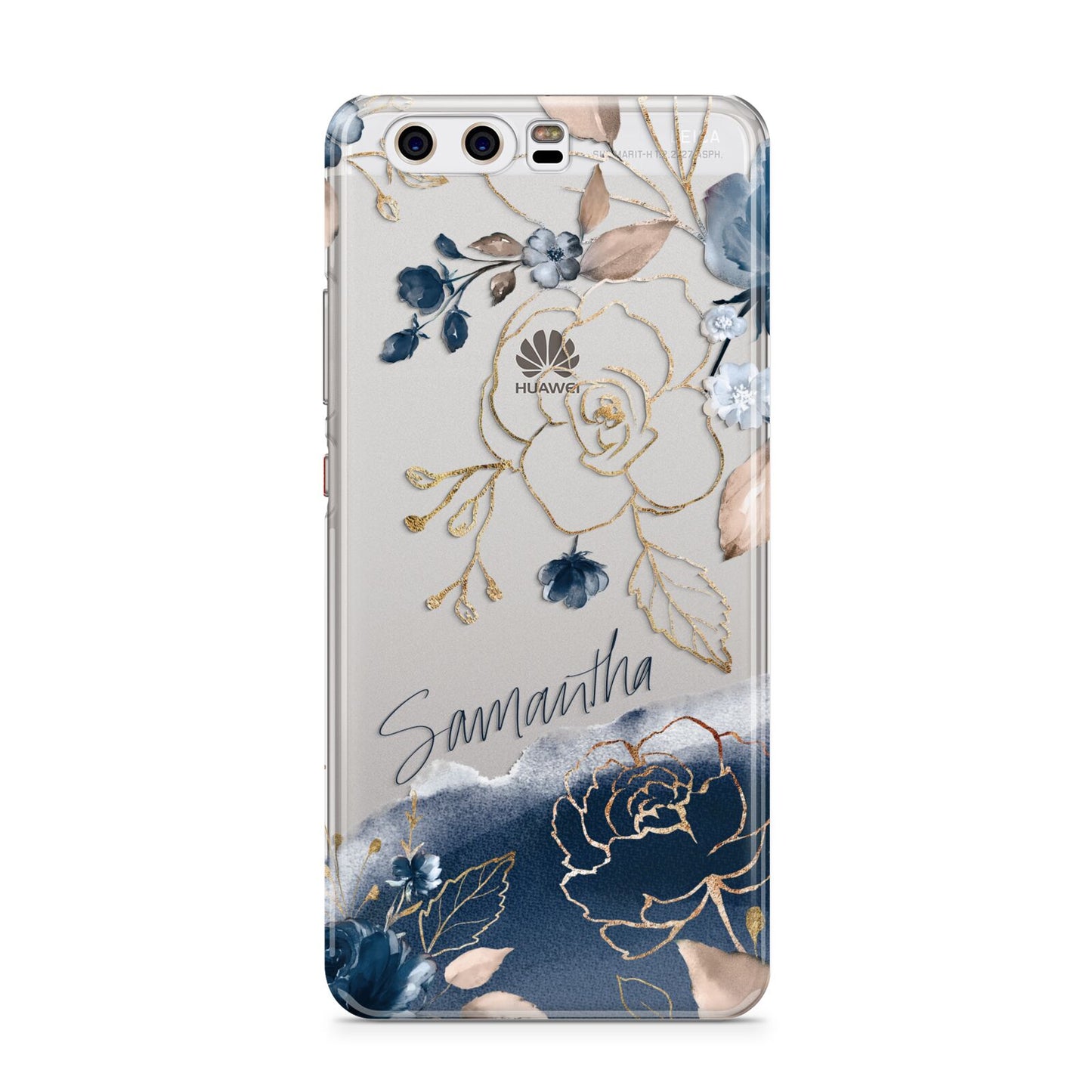 Personalised Gold Peonies Huawei P10 Phone Case