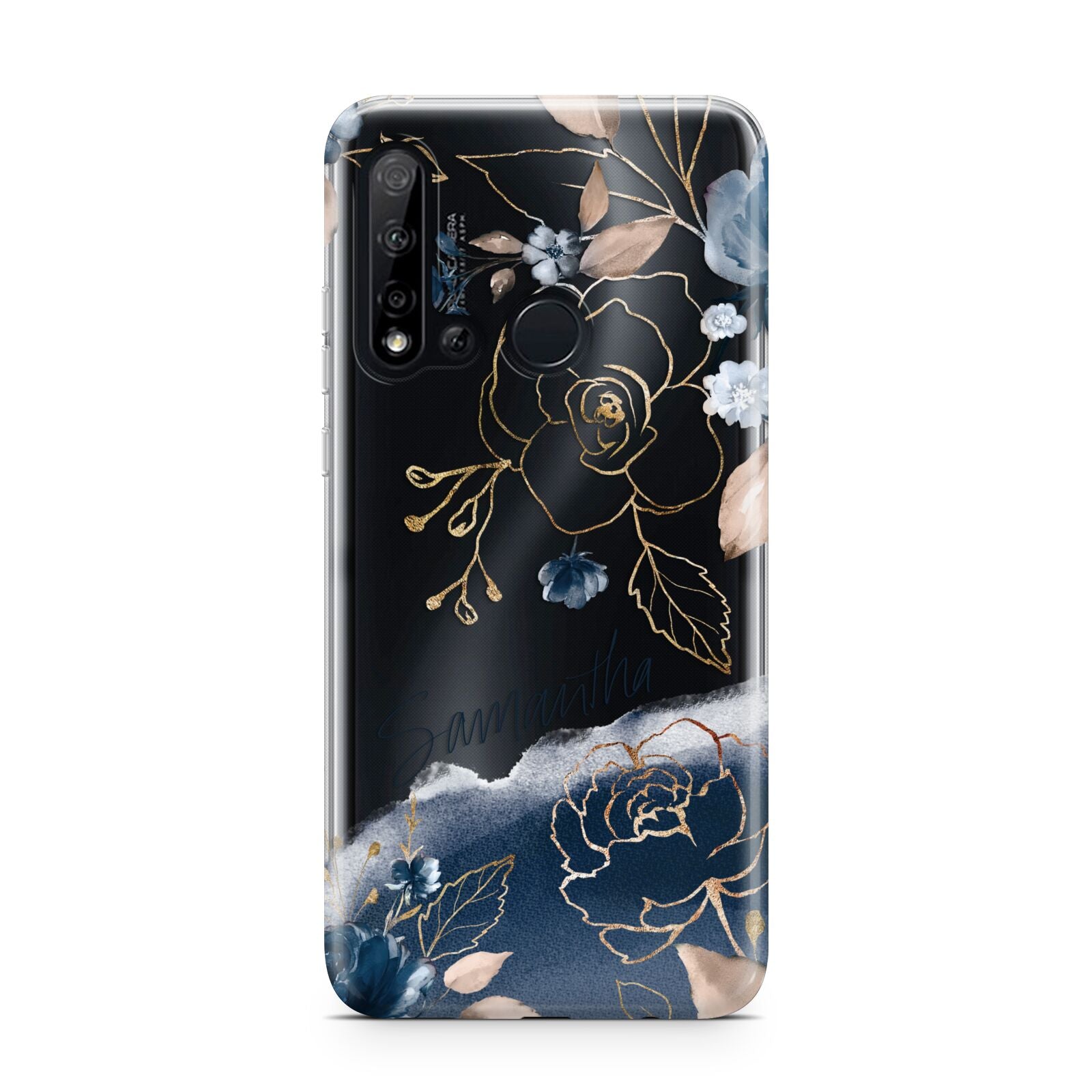 Personalised Gold Peonies Huawei P20 Lite 5G Phone Case