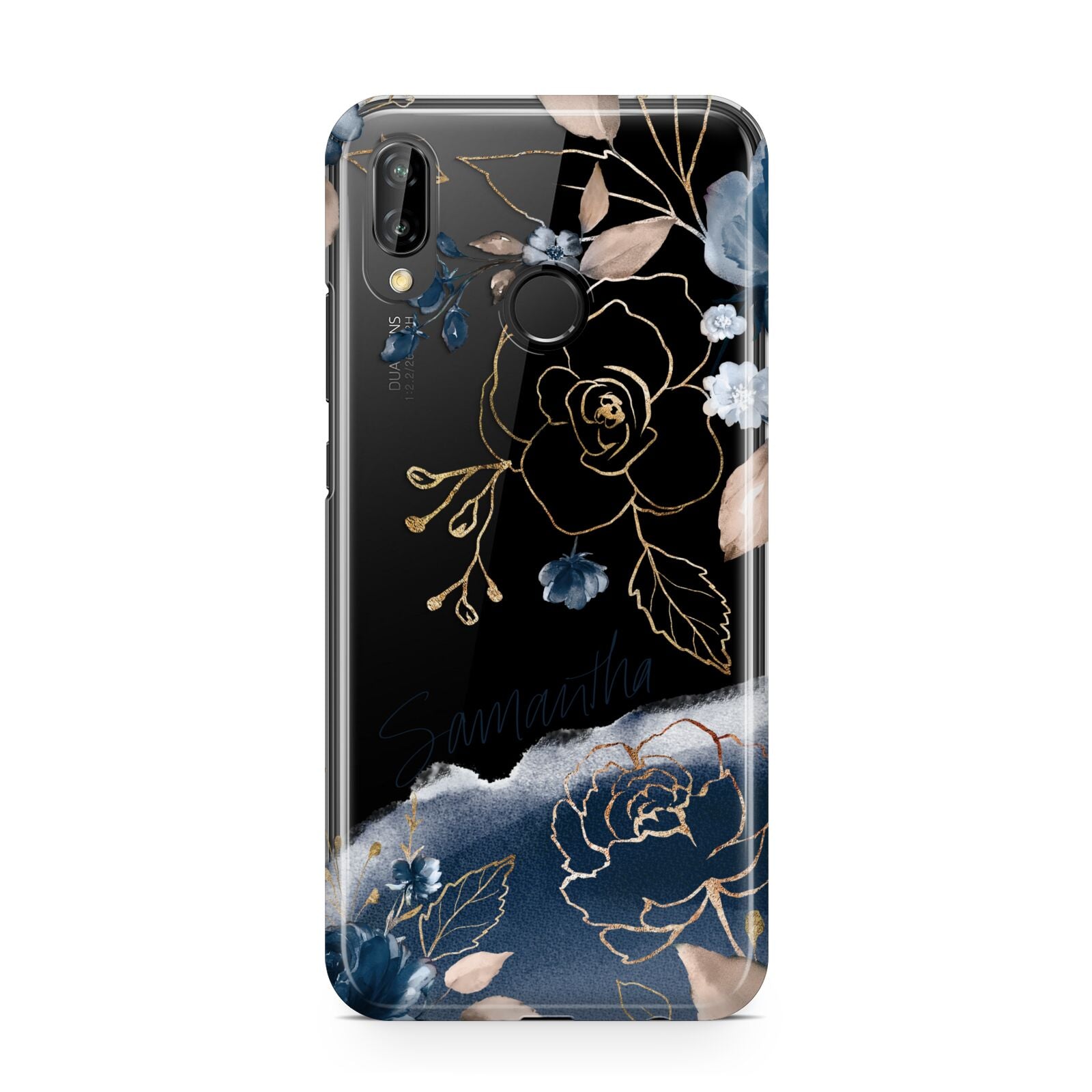 Personalised Gold Peonies Huawei P20 Lite Phone Case