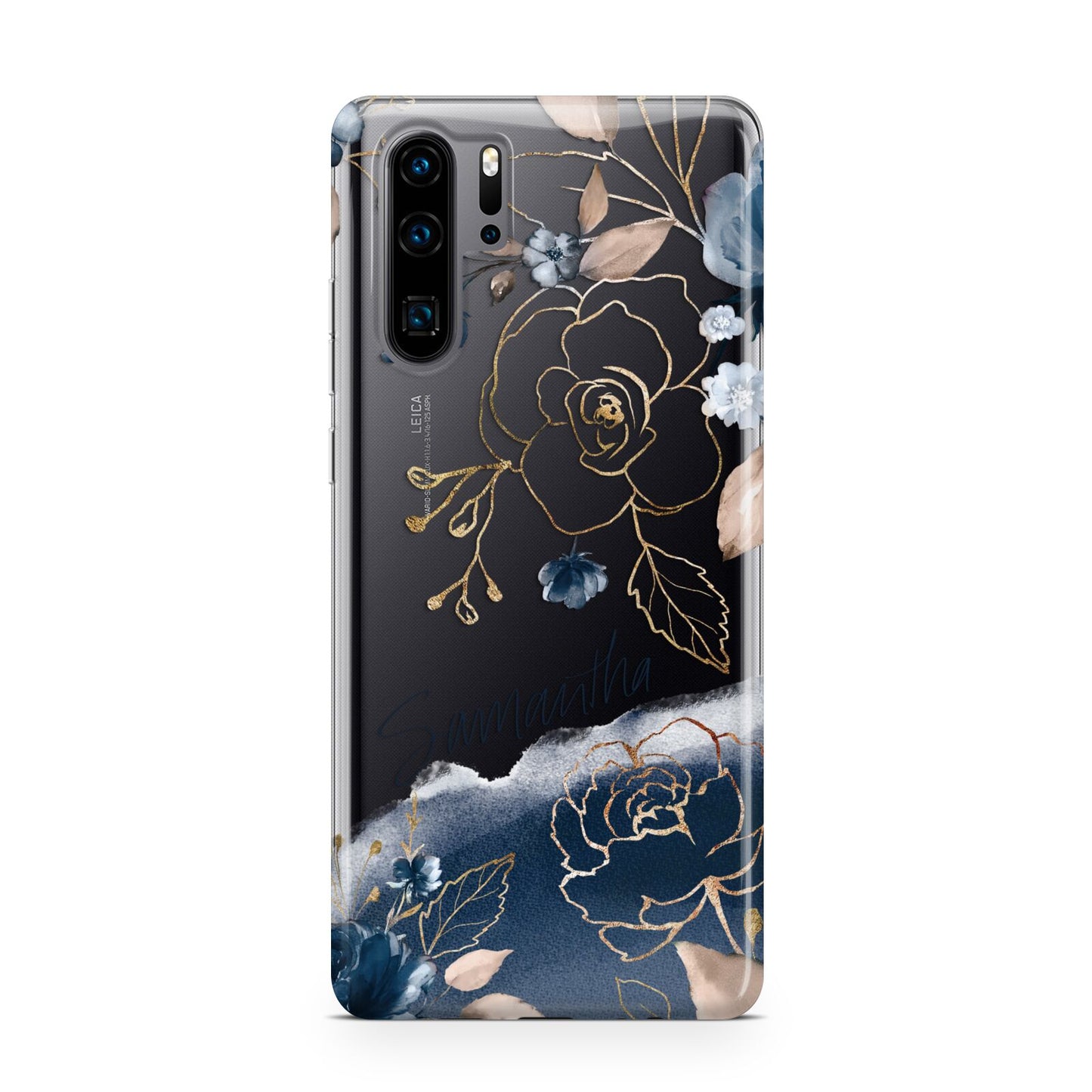 Personalised Gold Peonies Huawei P30 Pro Phone Case