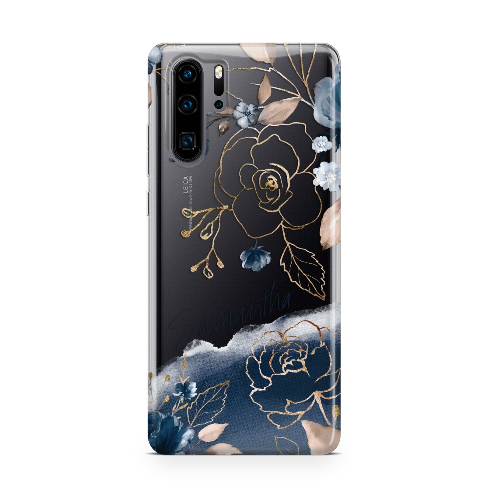 Personalised Gold Peonies Huawei P30 Pro Phone Case