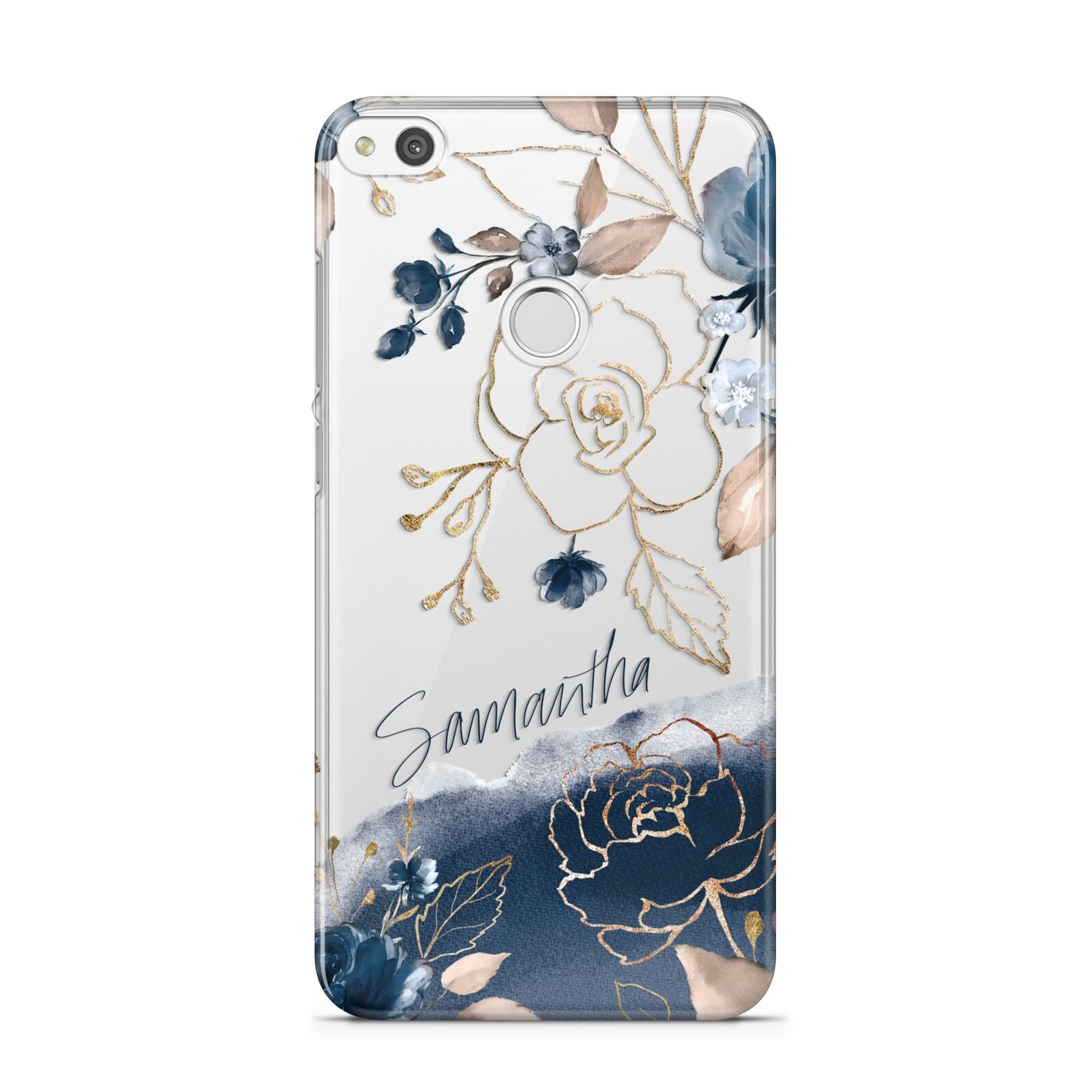 Personalised Gold Peonies Huawei P8 Lite Case