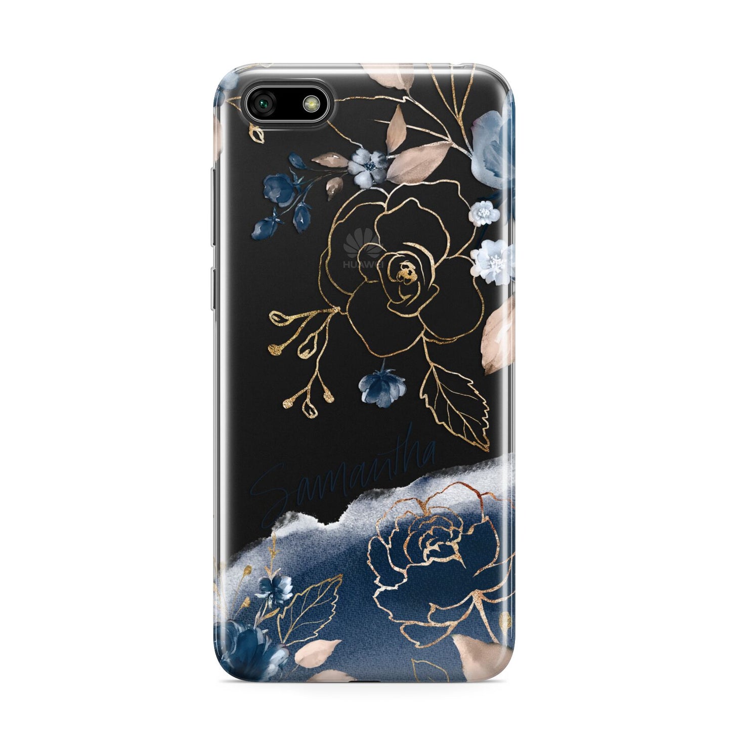 Personalised Gold Peonies Huawei Y5 Prime 2018 Phone Case