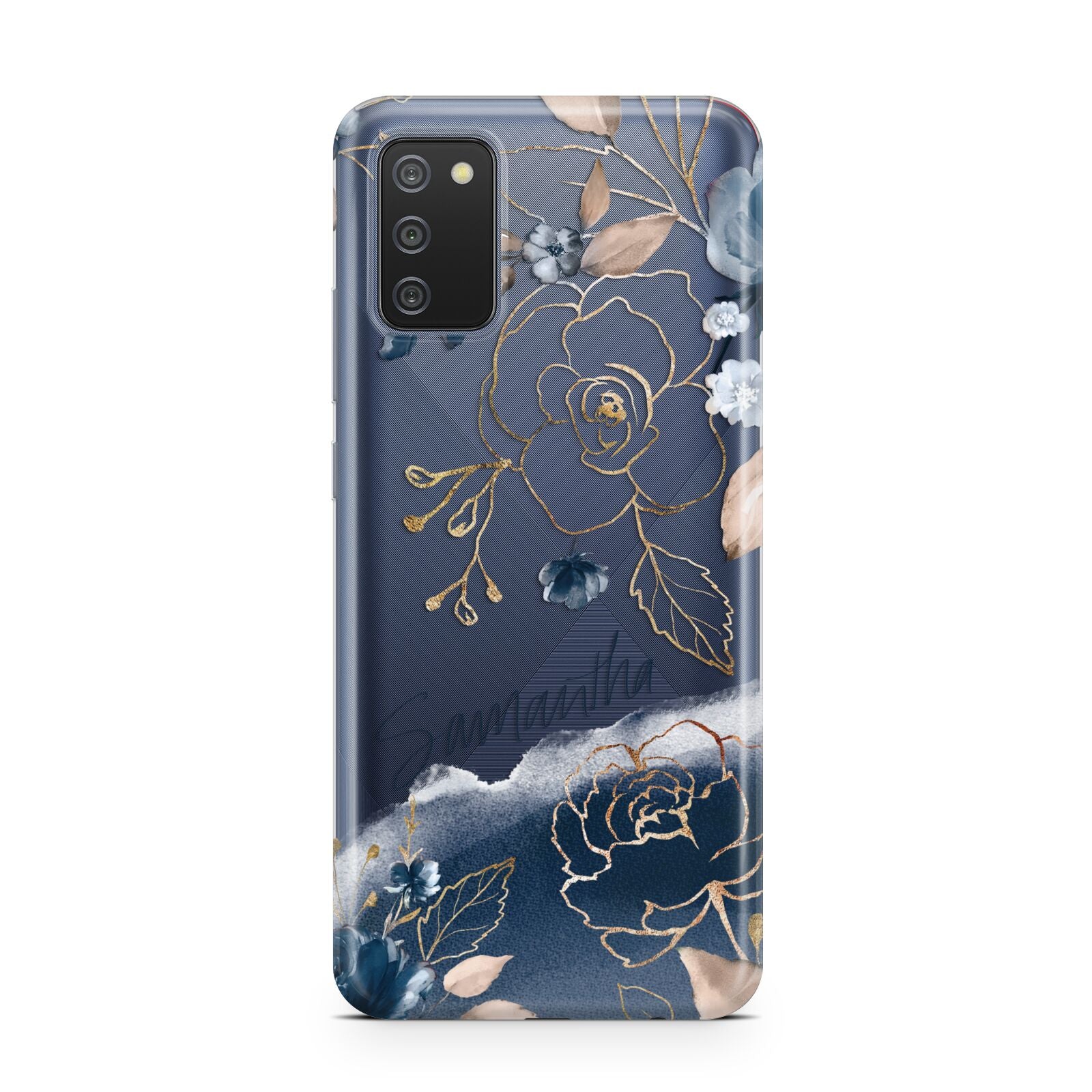 Personalised Gold Peonies Samsung A02s Case