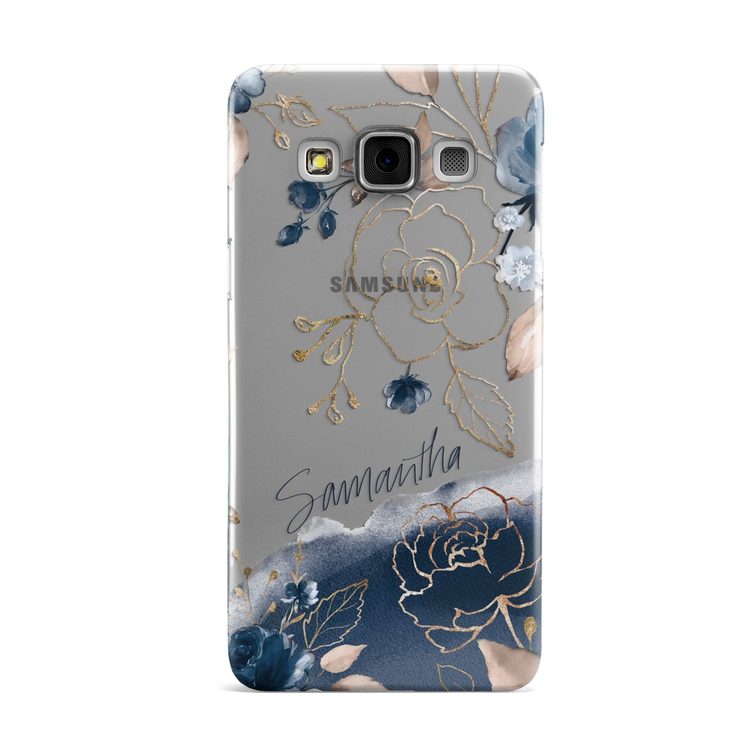 Personalised Gold Peonies Samsung Galaxy A3 Case