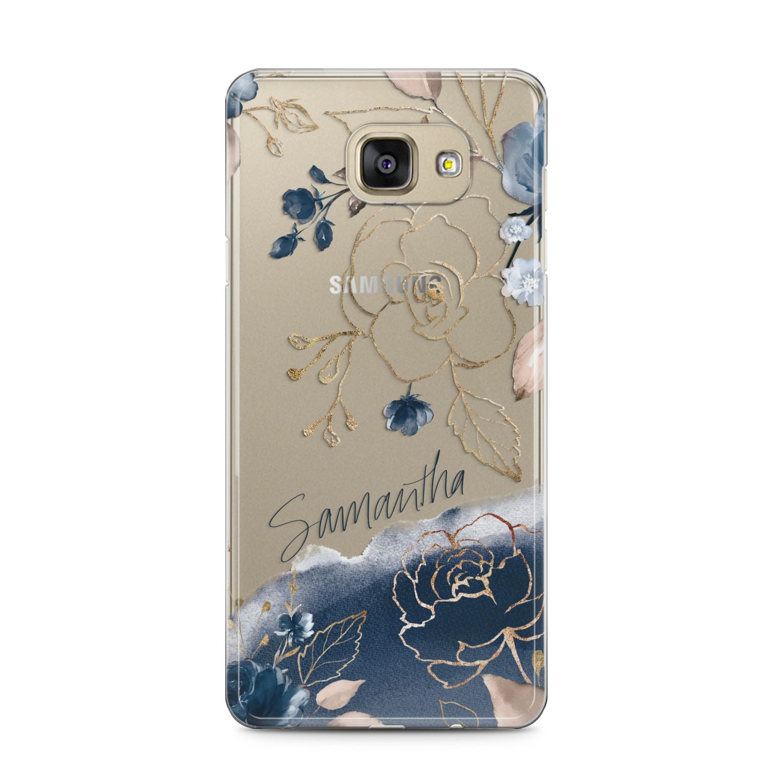Personalised Gold Peonies Samsung Galaxy A5 2016 Case on gold phone