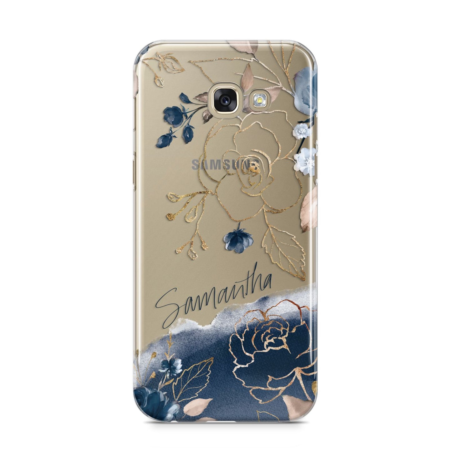 Personalised Gold Peonies Samsung Galaxy A5 2017 Case on gold phone
