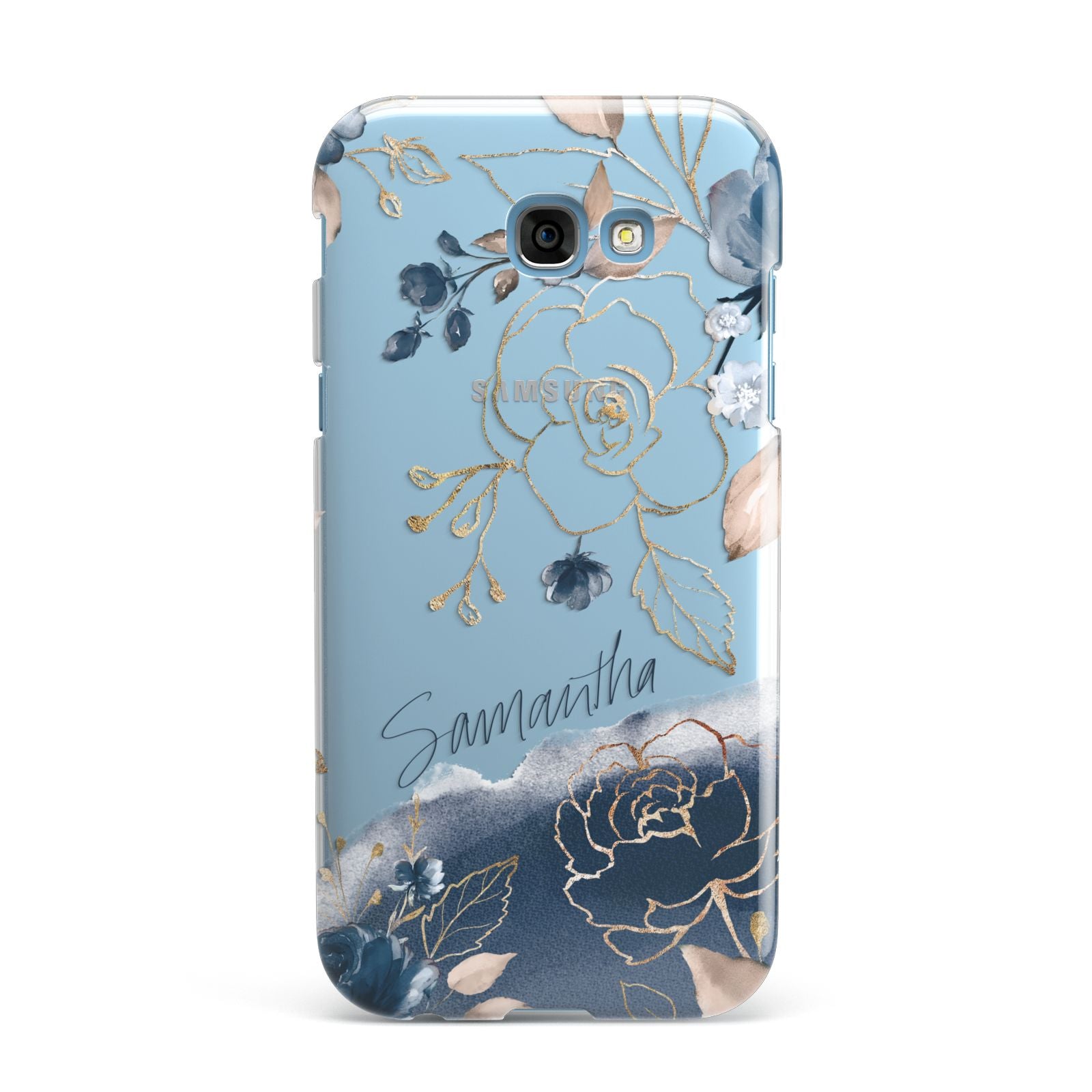Personalised Gold Peonies Samsung Galaxy A7 2017 Case