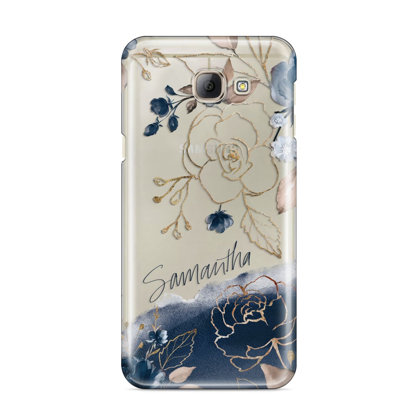 Personalised Gold Peonies Samsung Galaxy A8 2016 Case
