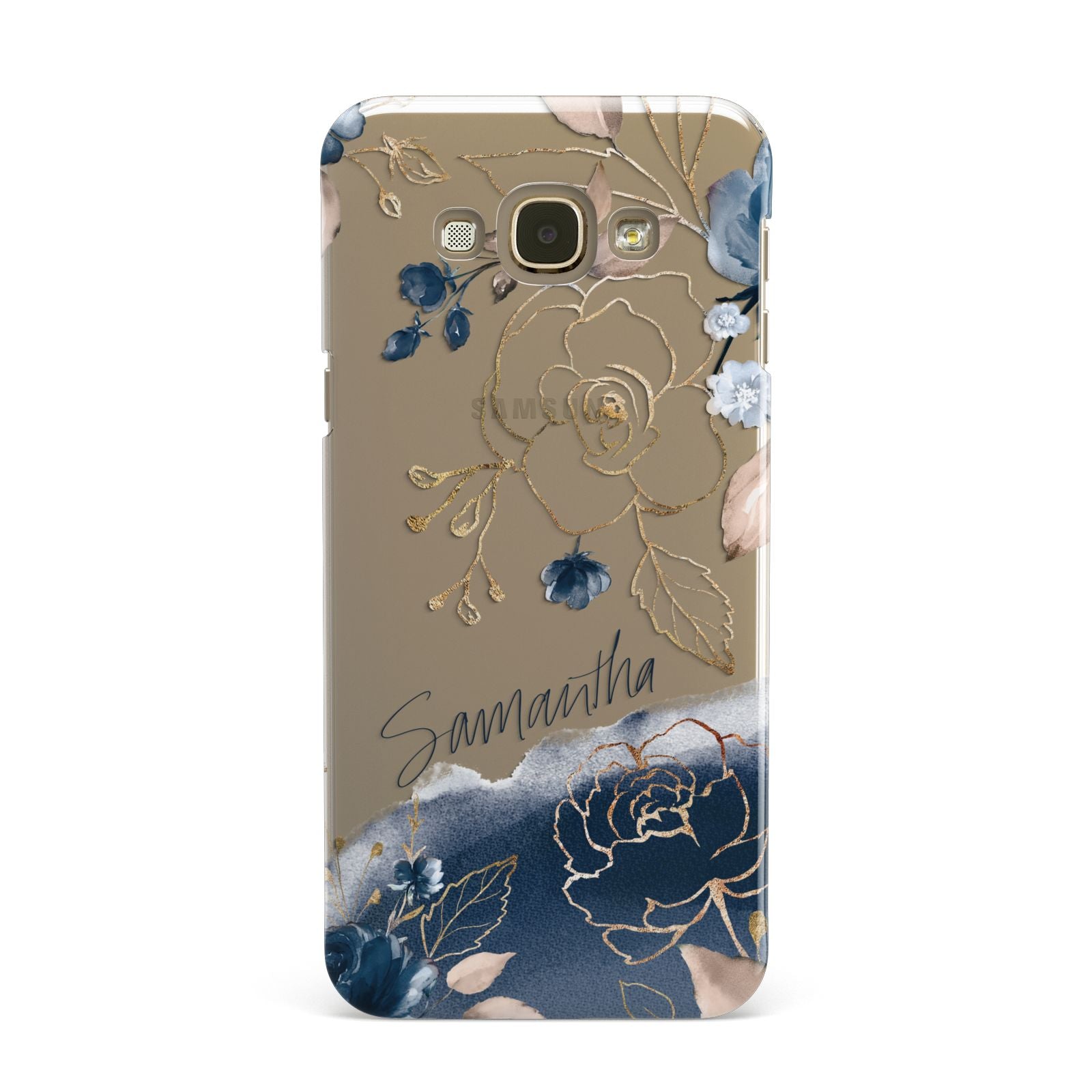 Personalised Gold Peonies Samsung Galaxy A8 Case