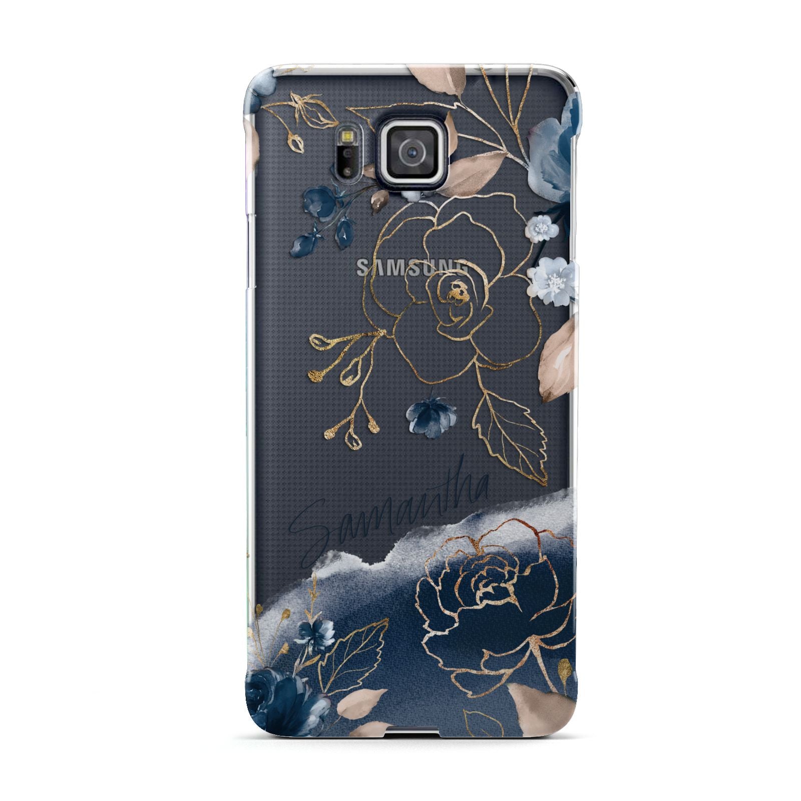 Personalised Gold Peonies Samsung Galaxy Alpha Case