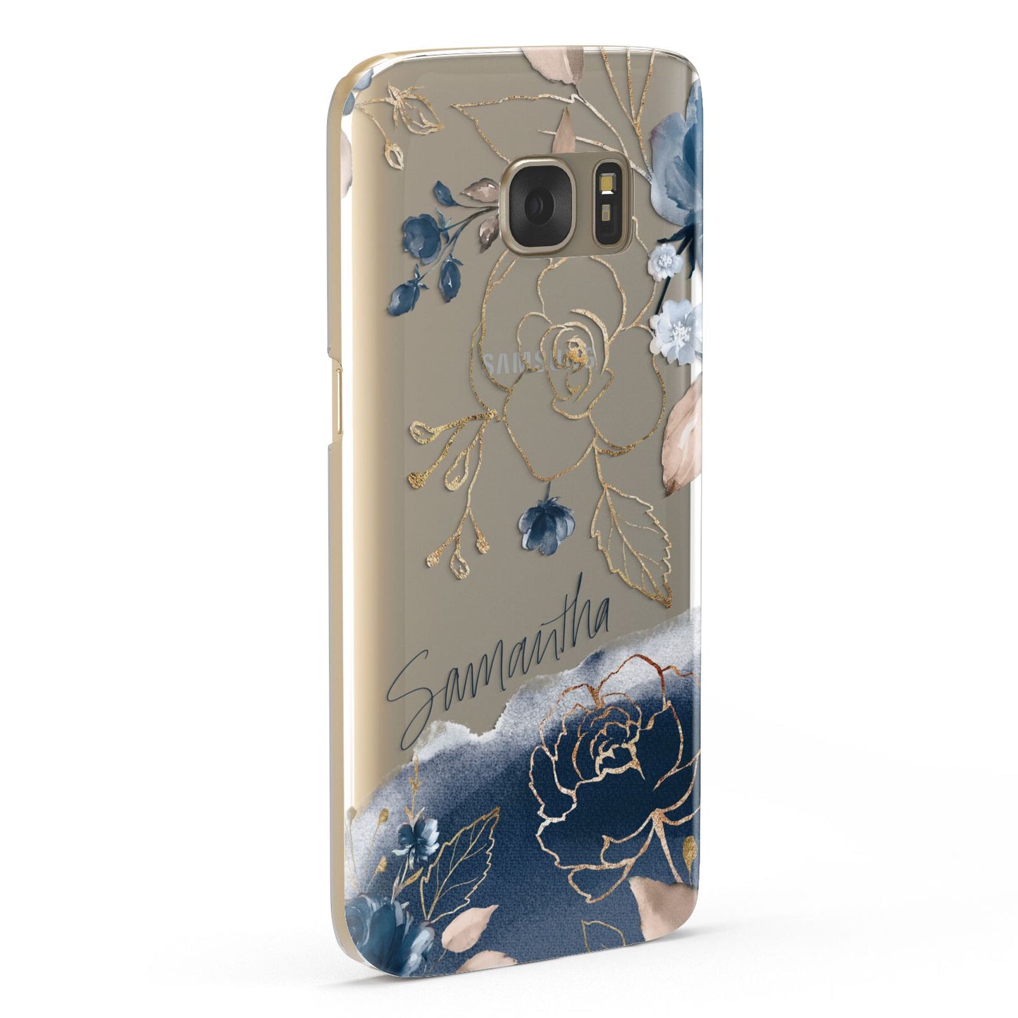 Personalised Gold Peonies Samsung Galaxy Case Fourty Five Degrees