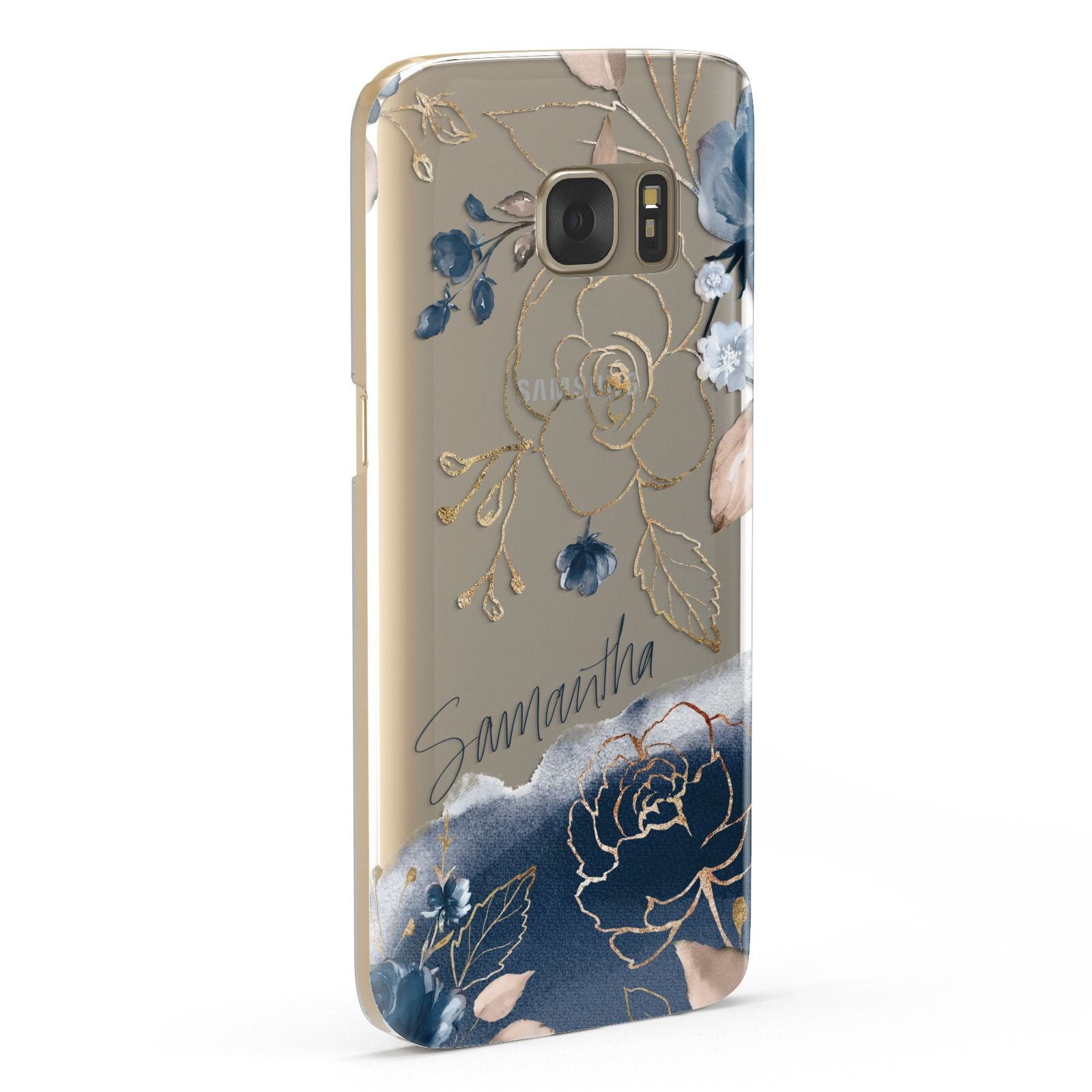 Personalised Gold Peonies Samsung Galaxy Case Fourty Five Degrees