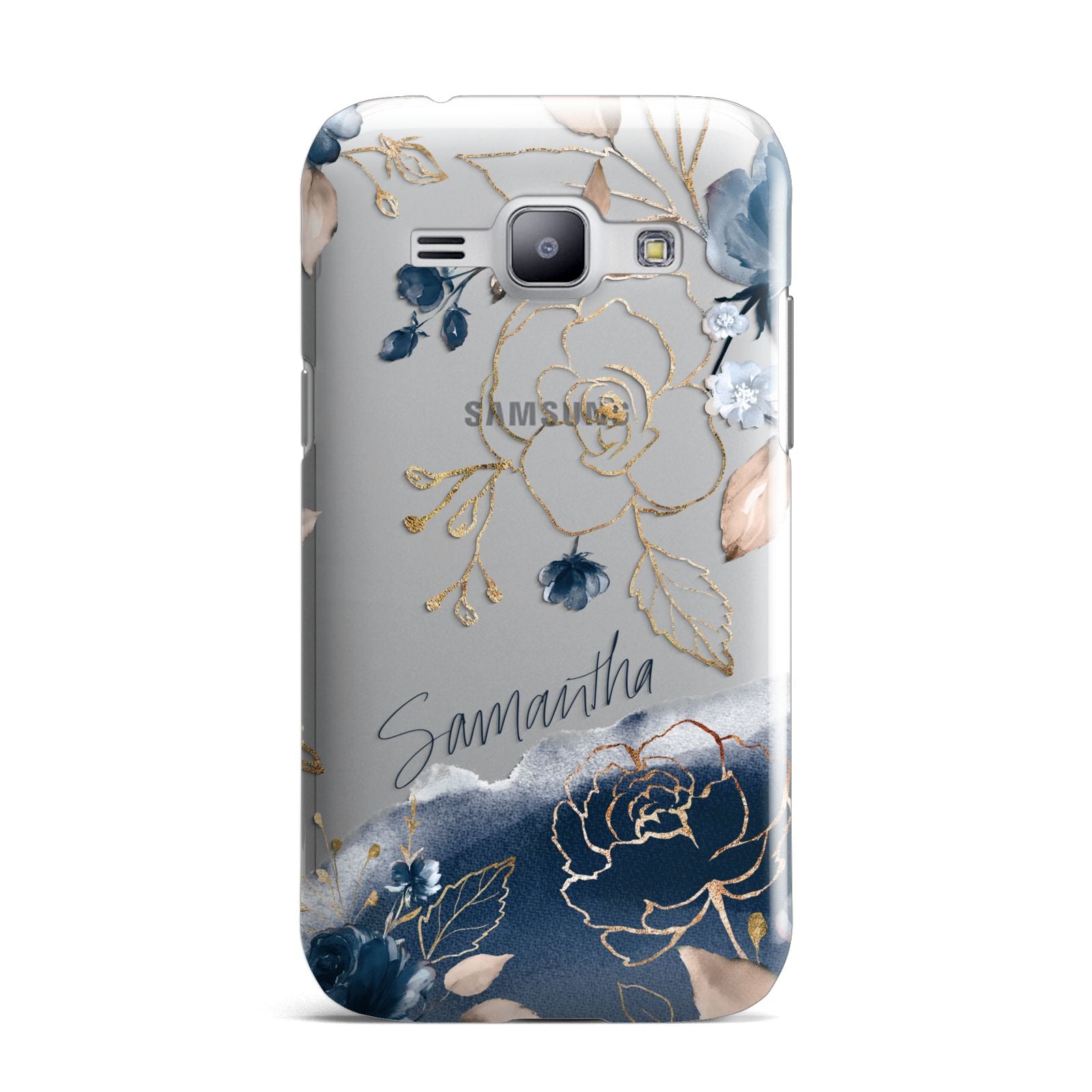 Personalised Gold Peonies Samsung Galaxy J1 2015 Case