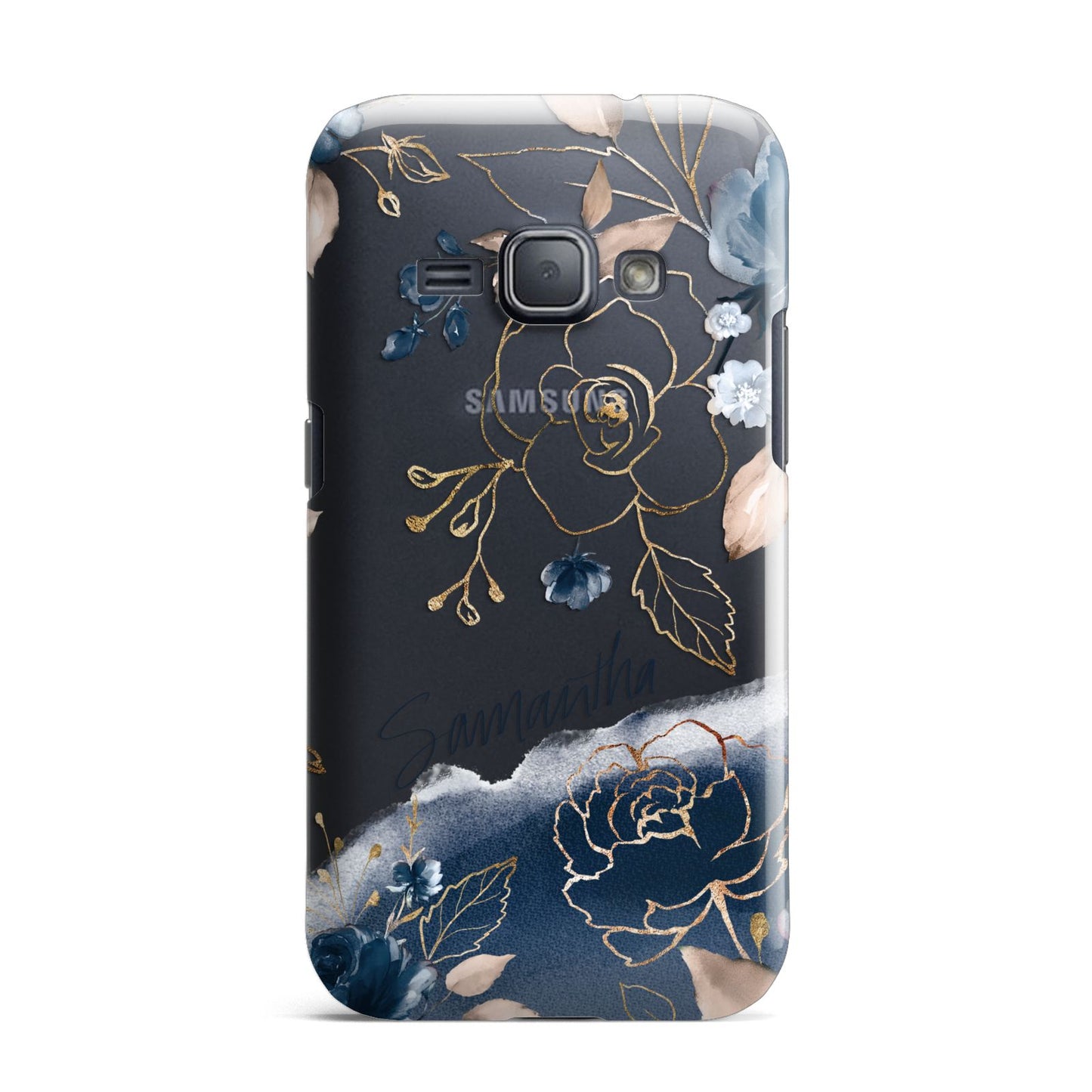 Personalised Gold Peonies Samsung Galaxy J1 2016 Case