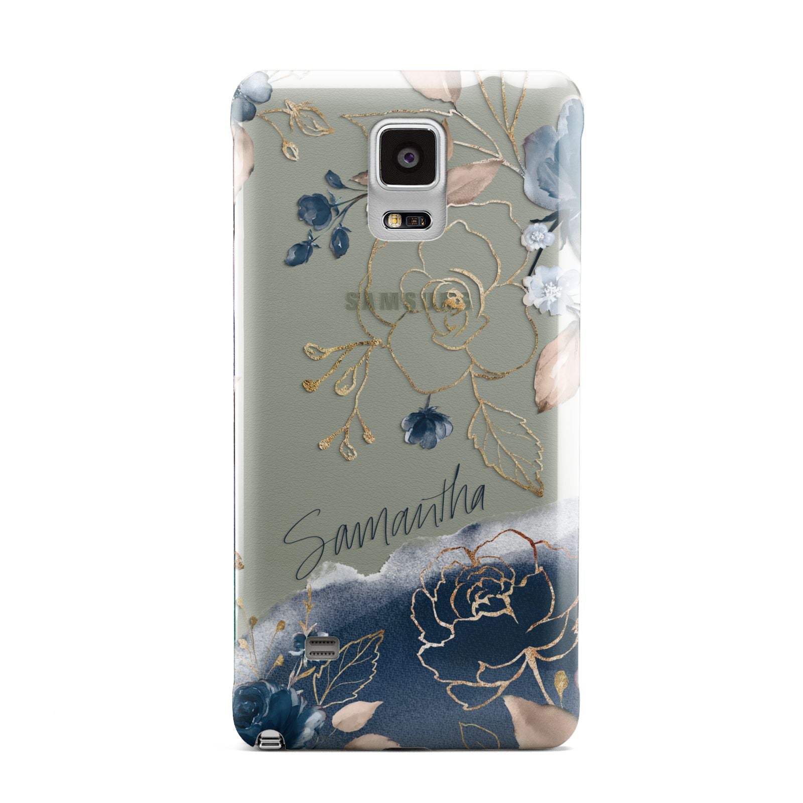 Personalised Gold Peonies Samsung Galaxy Note 4 Case