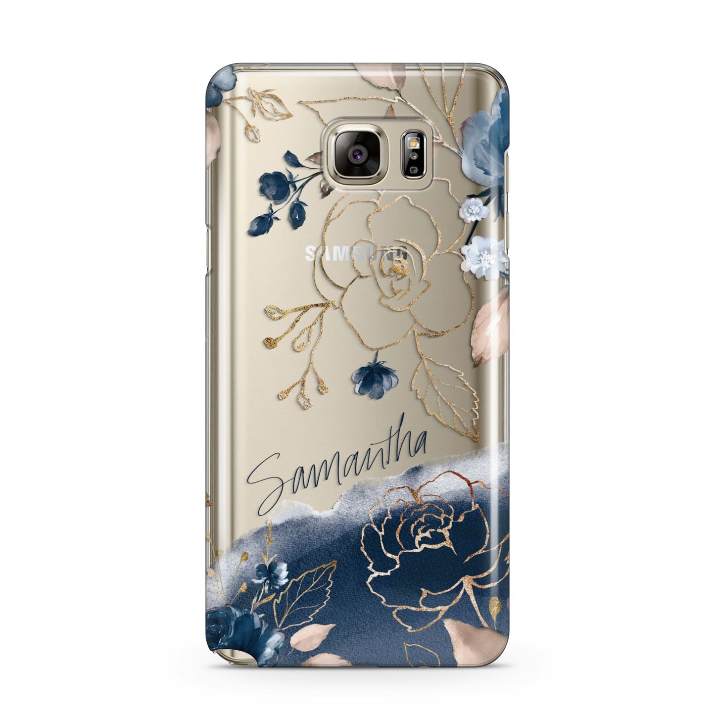 Personalised Gold Peonies Samsung Galaxy Note 5 Case