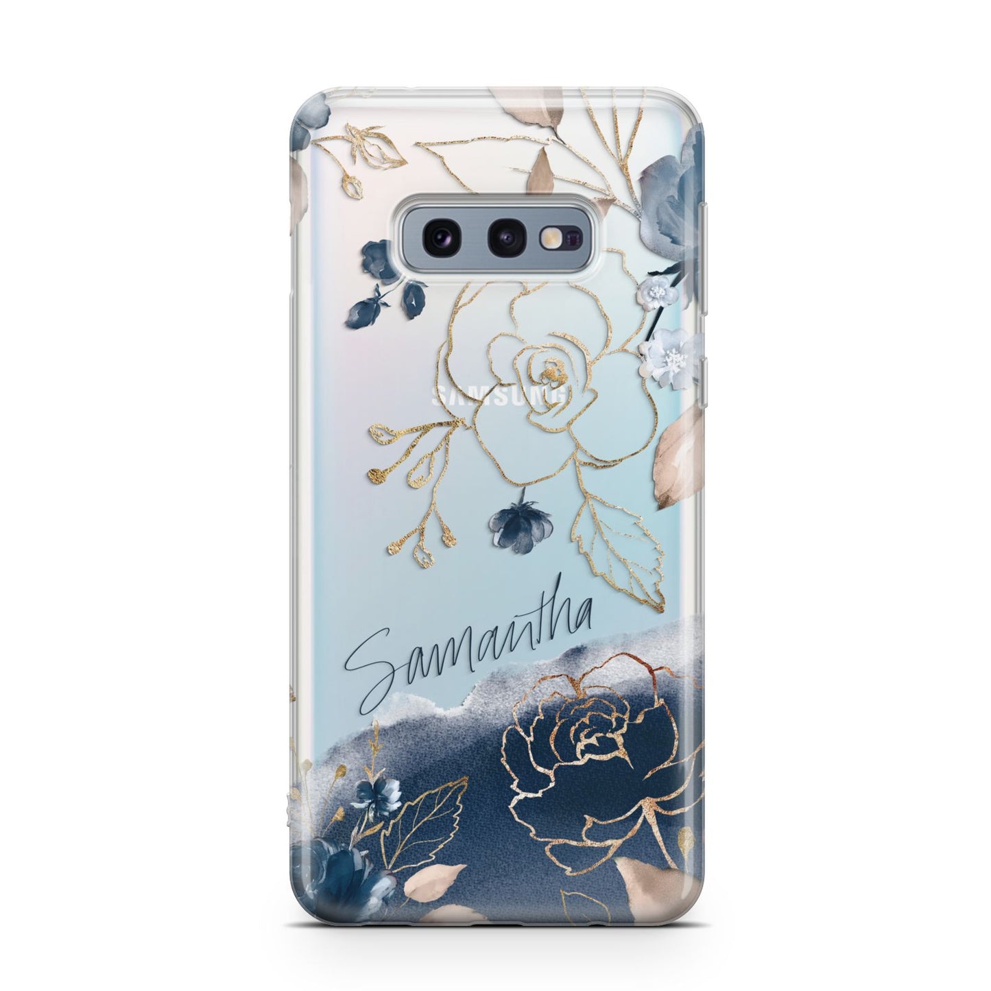Personalised Gold Peonies Samsung Galaxy S10E Case