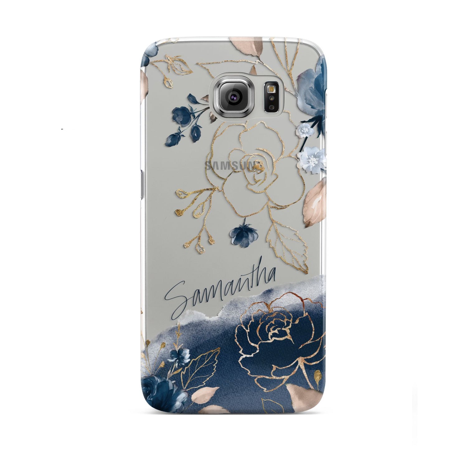 Personalised Gold Peonies Samsung Galaxy S6 Case