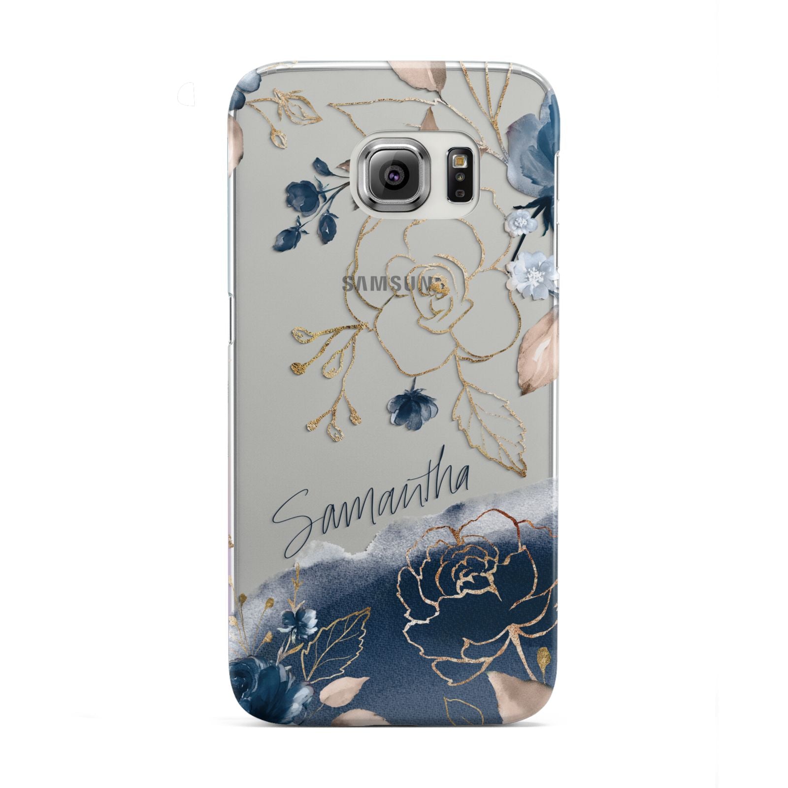 Personalised Gold Peonies Samsung Galaxy S6 Edge Case