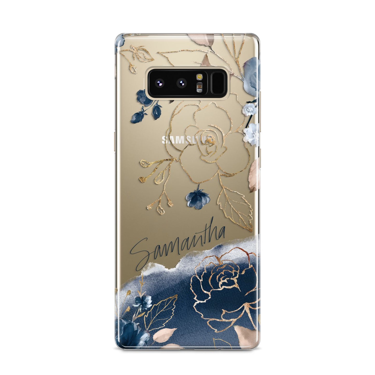 Personalised Gold Peonies Samsung Galaxy S8 Case