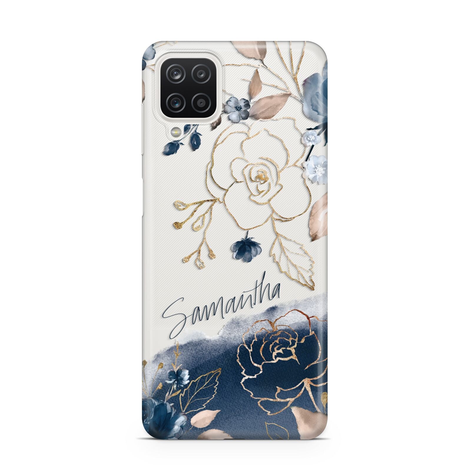 Personalised Gold Peonies Samsung M12 Case