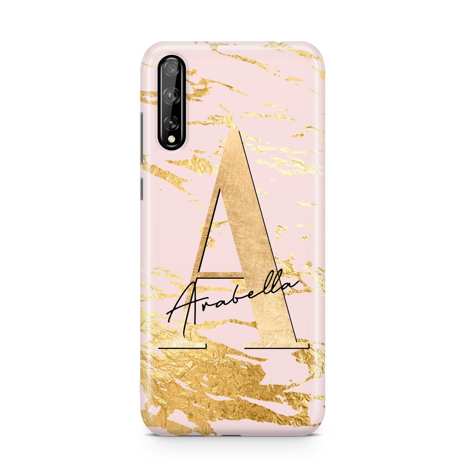 Personalised Gold Pink Marble Huawei Enjoy 10s Phone Case