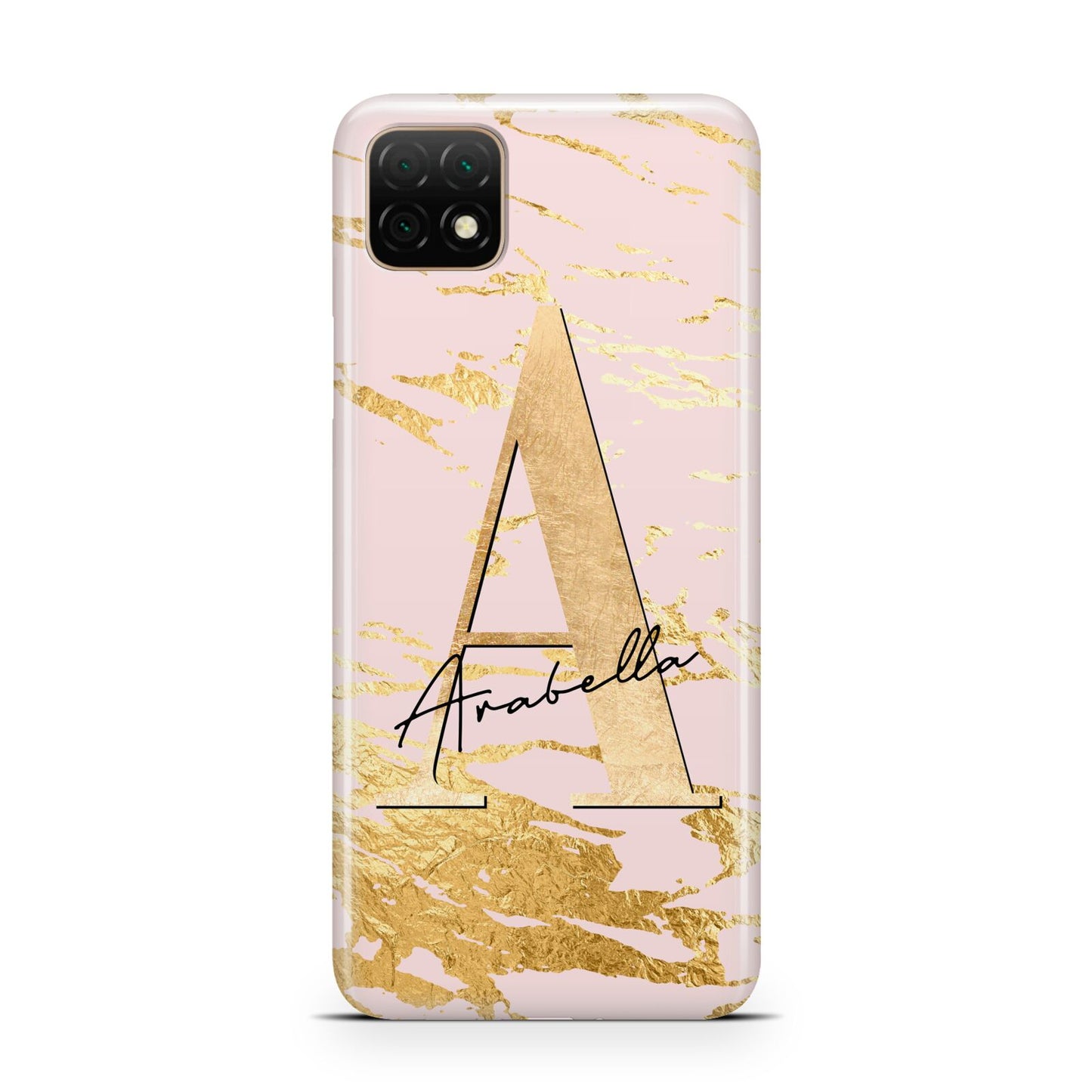 Personalised Gold Pink Marble Huawei Enjoy 20 Phone Case