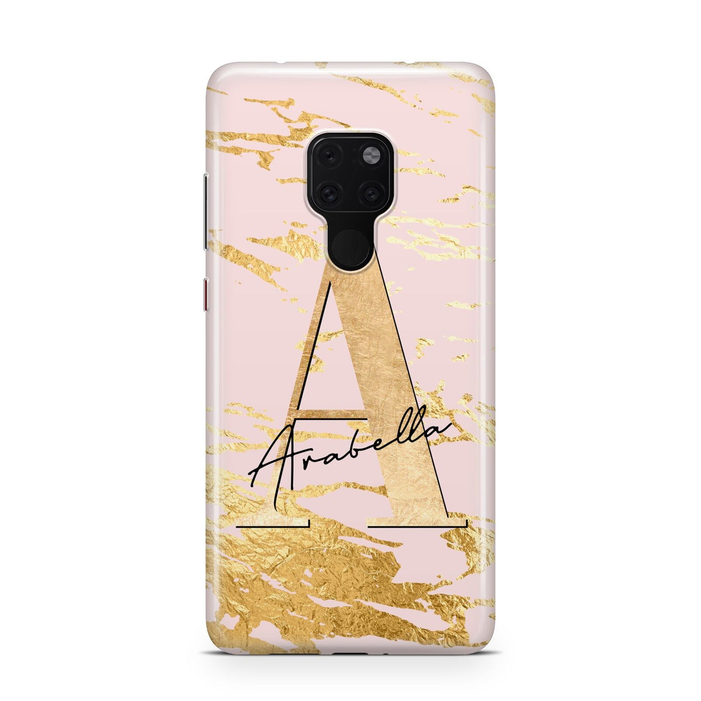 Personalised Gold Pink Marble Huawei Mate 20 Phone Case