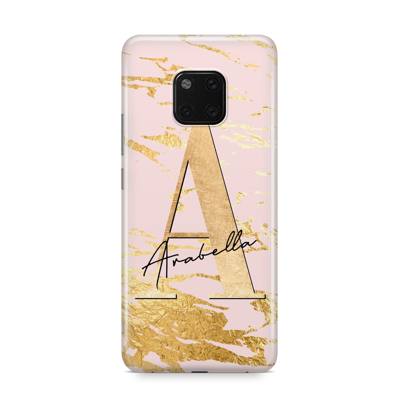 Personalised Gold Pink Marble Huawei Mate 20 Pro Phone Case