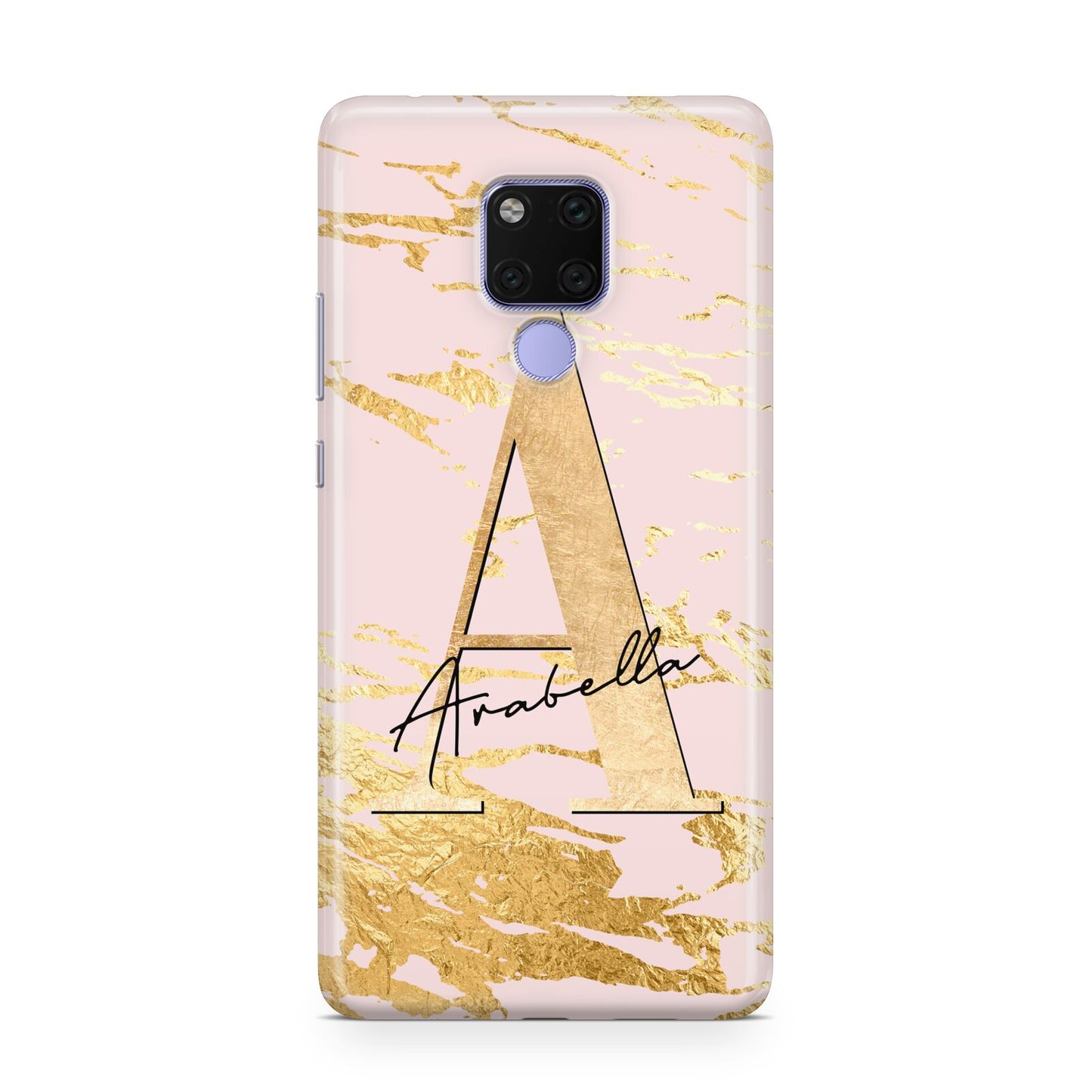 Personalised Gold Pink Marble Huawei Mate 20X Phone Case