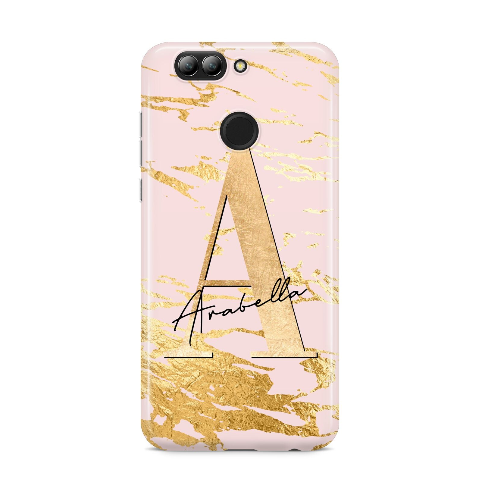 Personalised Gold Pink Marble Huawei Nova 2s Phone Case