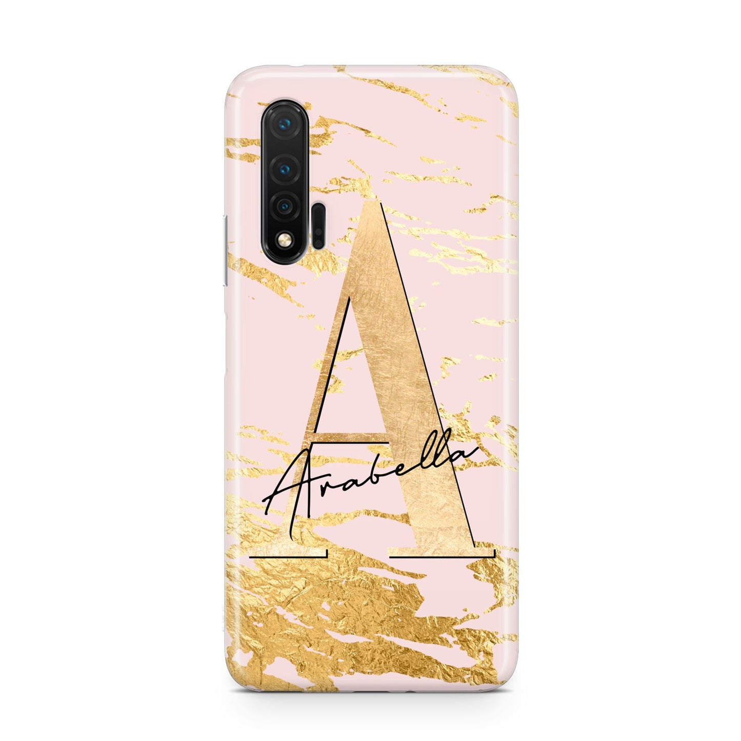 Personalised Gold Pink Marble Huawei Nova 6 Phone Case