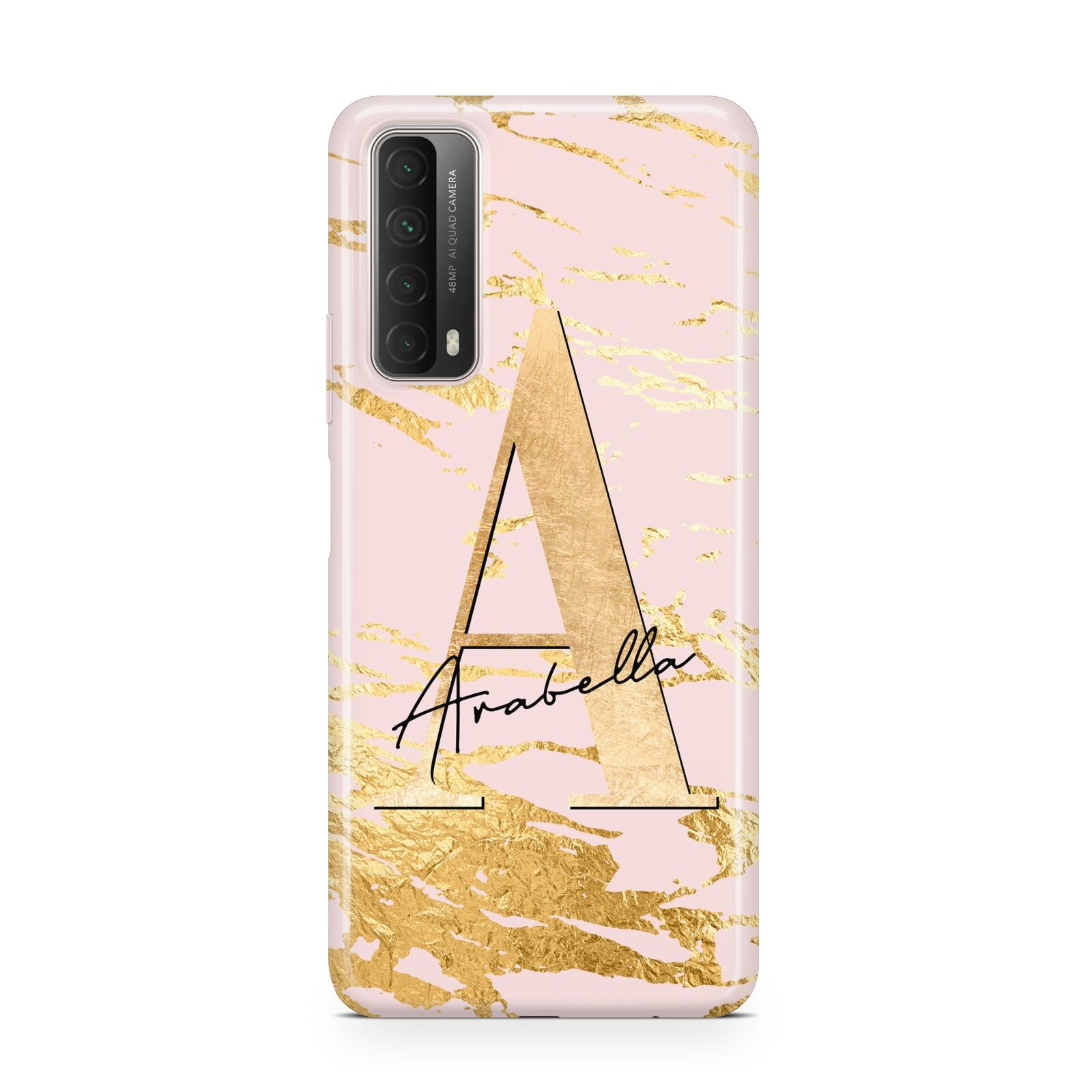 Personalised Gold Pink Marble Huawei P Smart 2021