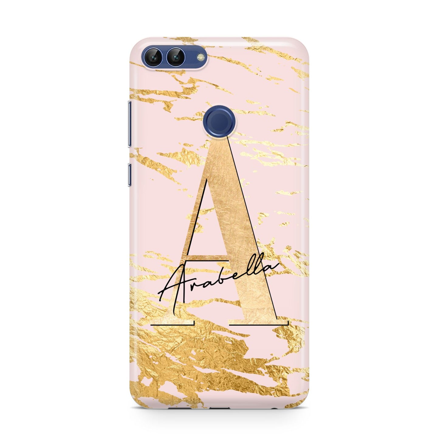 Personalised Gold Pink Marble Huawei P Smart Case