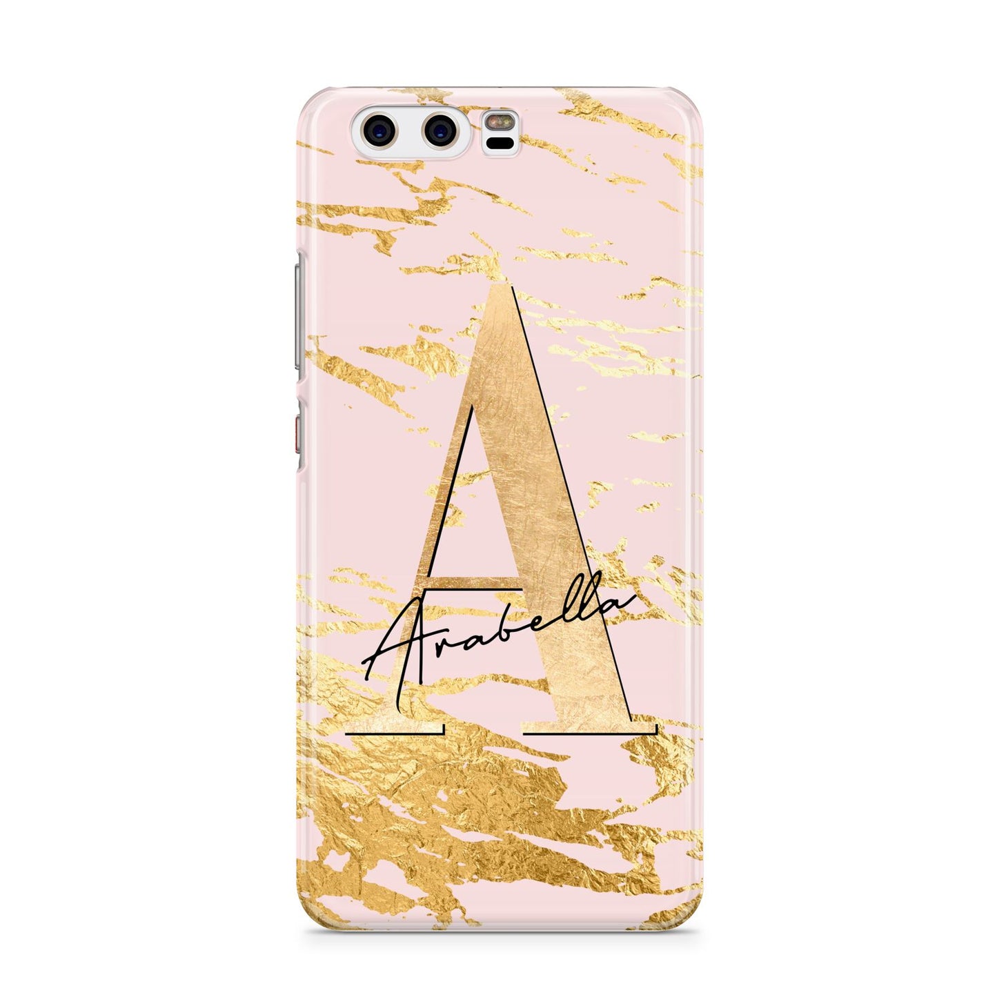 Personalised Gold Pink Marble Huawei P10 Phone Case