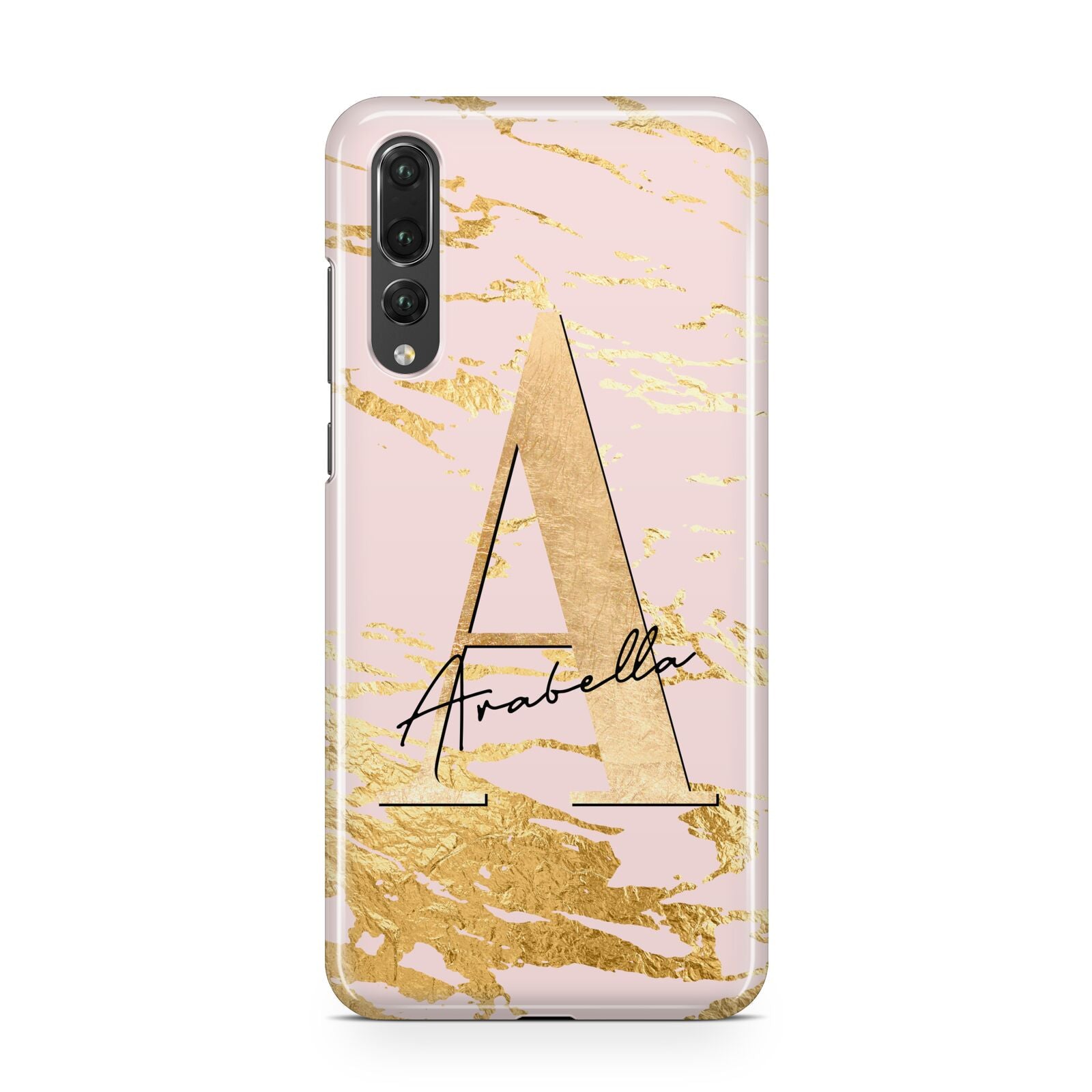 Personalised Gold Pink Marble Huawei P20 Pro Phone Case