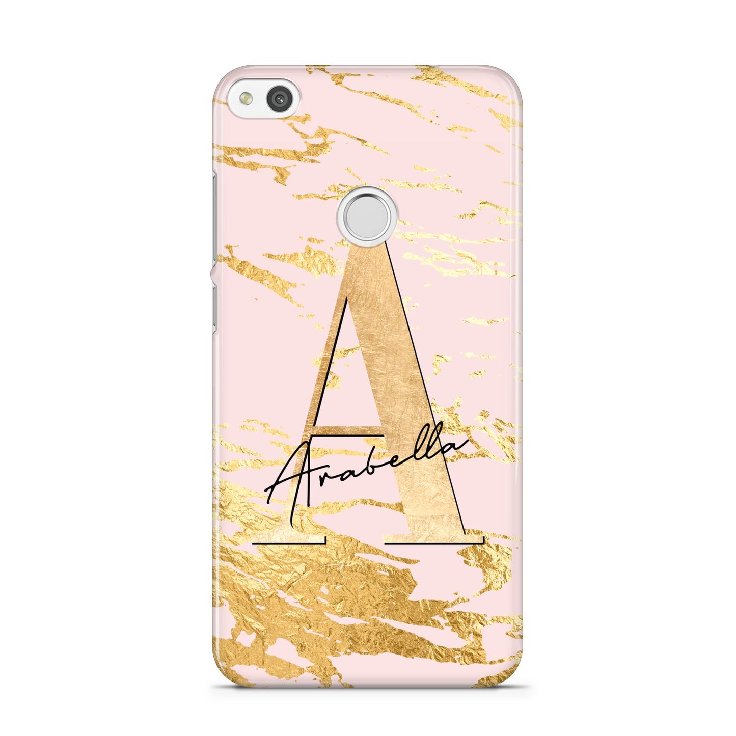 Personalised Gold Pink Marble Huawei P8 Lite Case