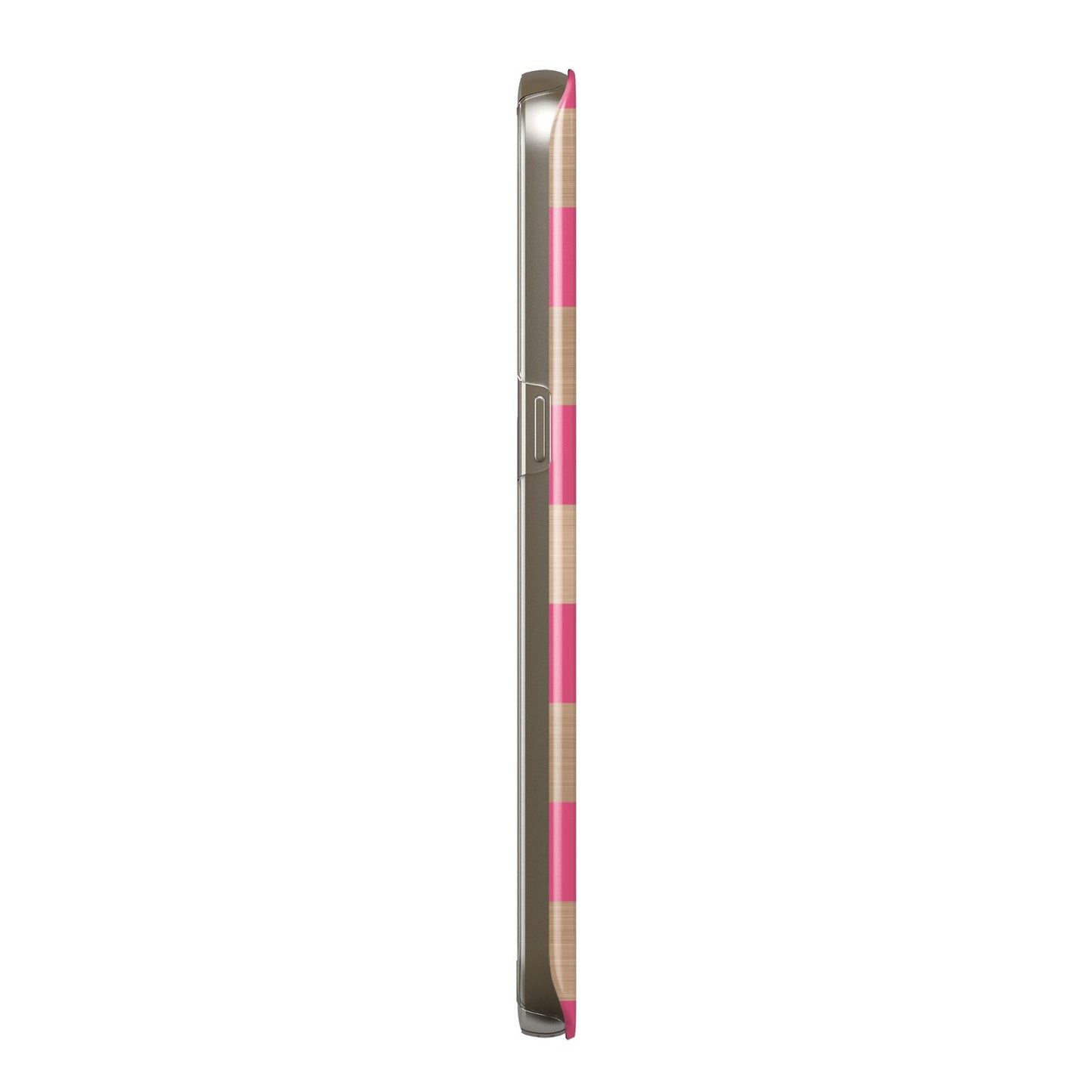 Personalised Gold Pink Stripes Name Initial Protective Samsung Galaxy Case Side Angle