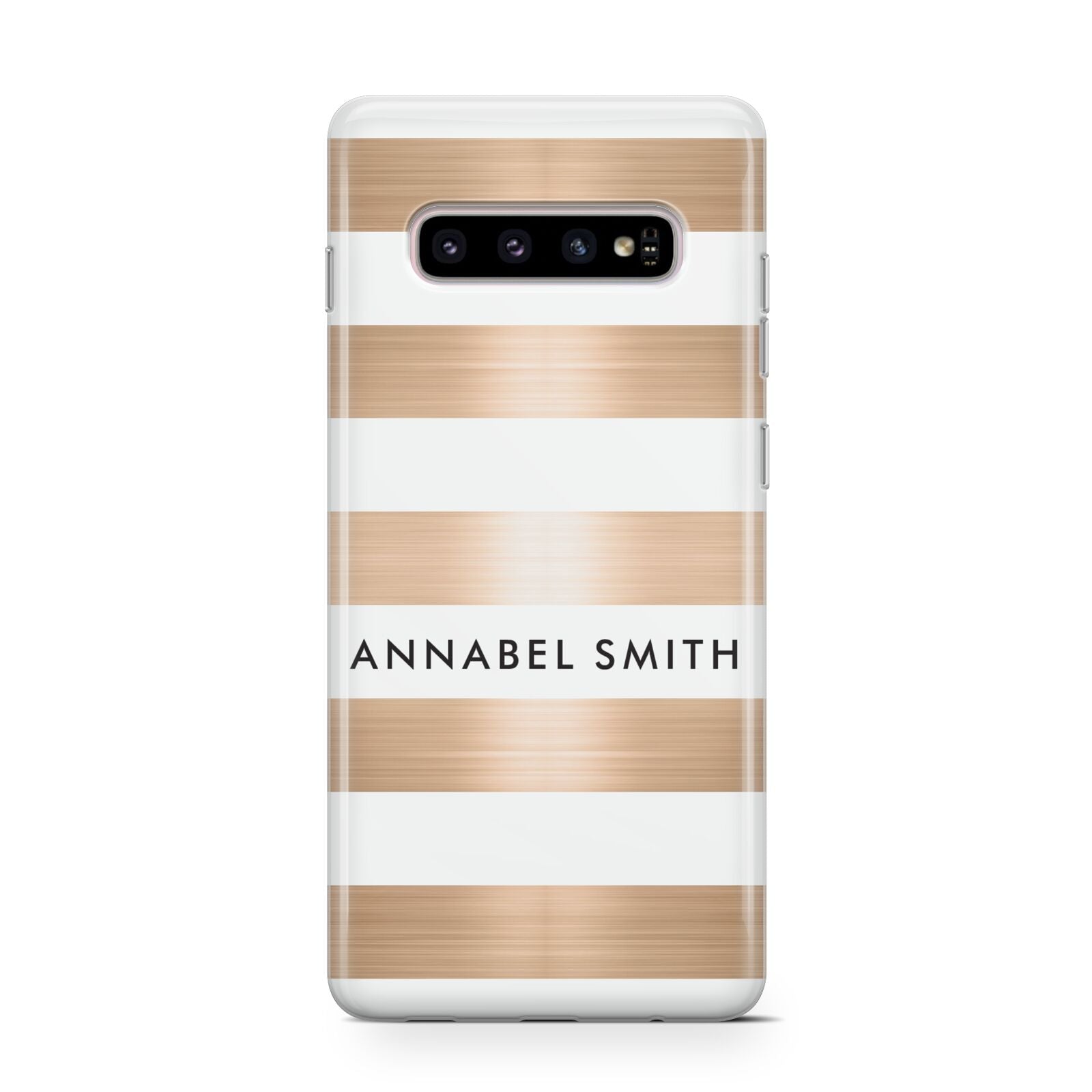 Personalised Gold Striped Name Initials Protective Samsung Galaxy Case