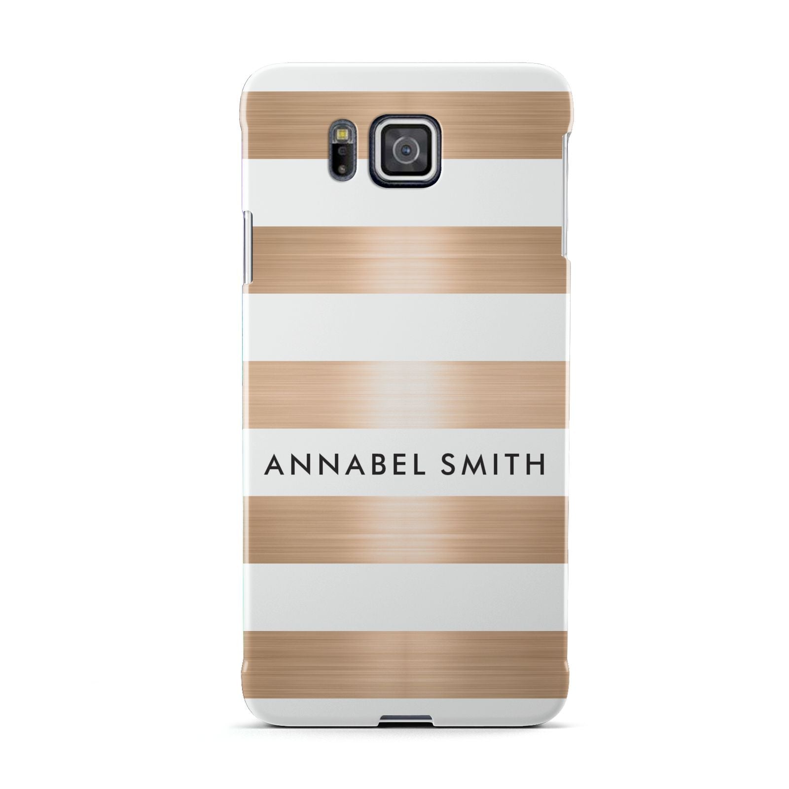 Personalised Gold Striped Name Initials Samsung Galaxy Alpha Case