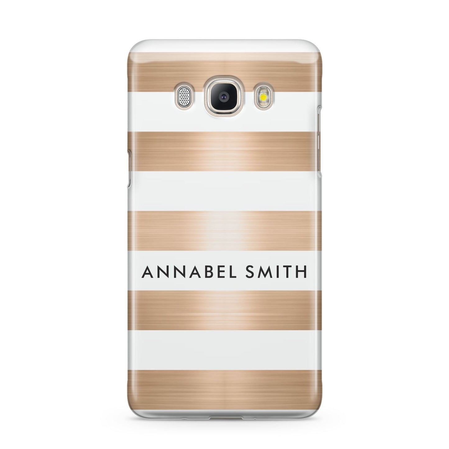 Personalised Gold Striped Name Initials Samsung Galaxy J5 2016 Case