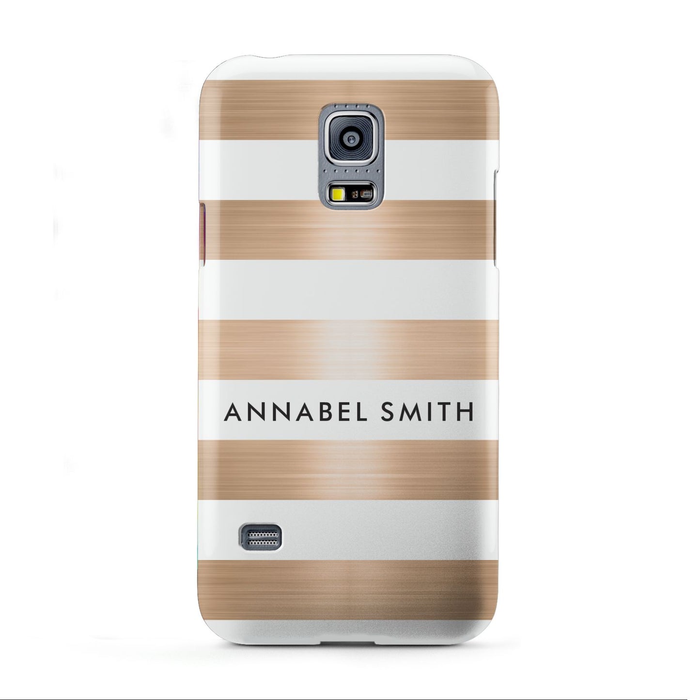 Personalised Gold Striped Name Initials Samsung Galaxy S5 Mini Case