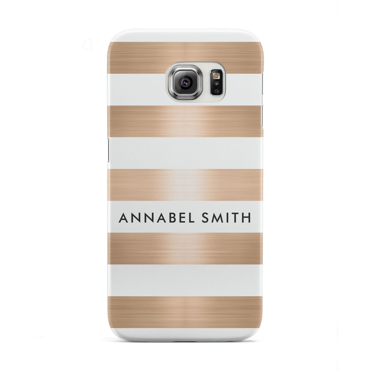 Personalised Gold Striped Name Initials Samsung Galaxy S6 Edge Case