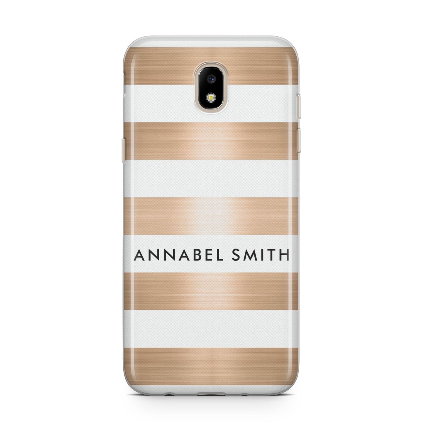 Personalised Gold Striped Name Initials Samsung J5 2017 Case