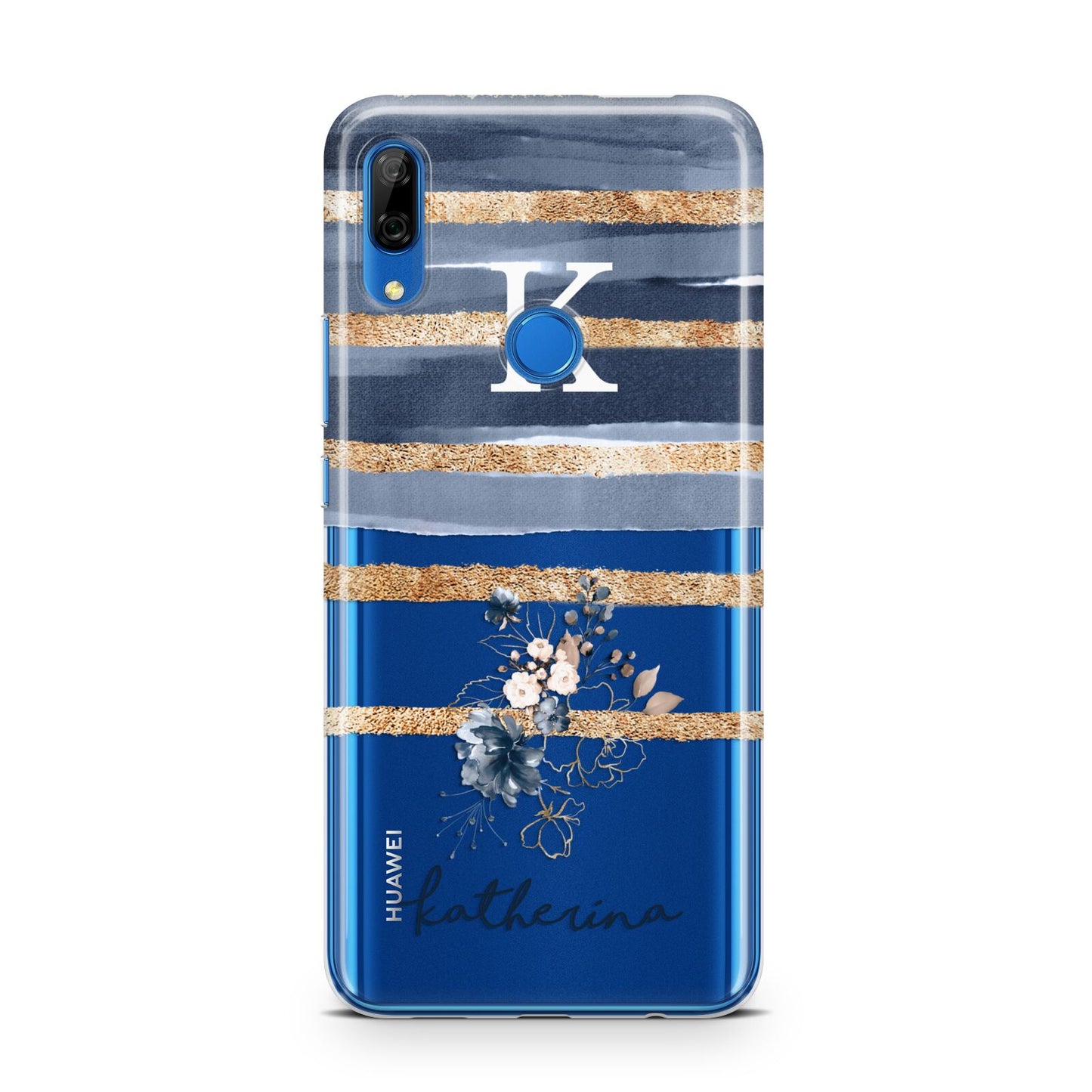 Personalised Gold Striped Watercolour Huawei P Smart Z