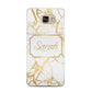 Personalised Gold White Marble Name Samsung Galaxy A5 2016 Case on gold phone