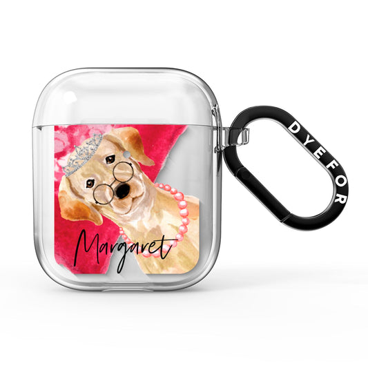 Personalised Golden Labrador AirPods Clear Case